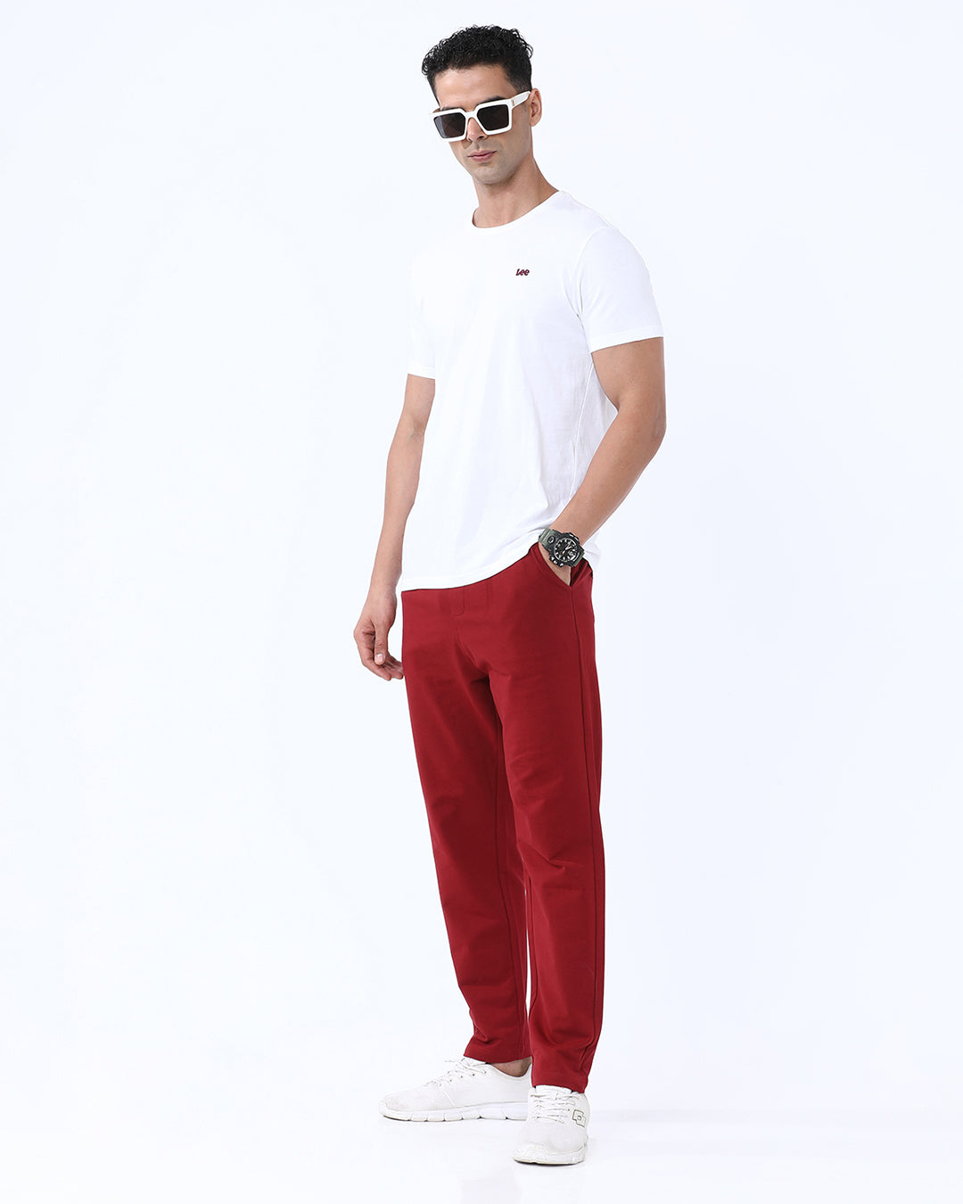 Stone Blue Solid Track Pant
