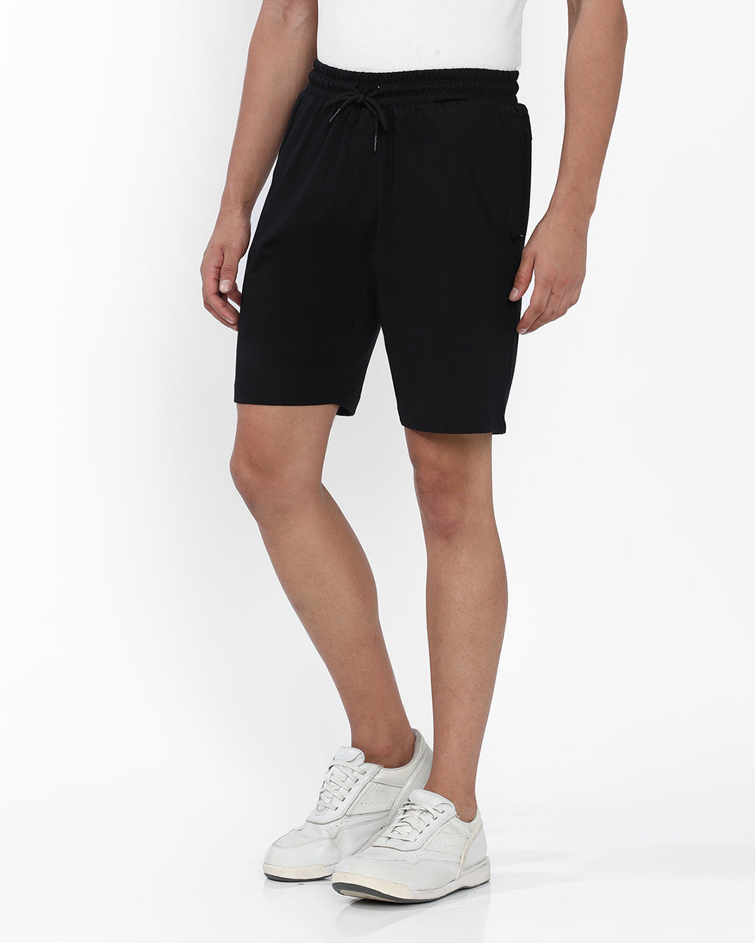Black Solid Shorts