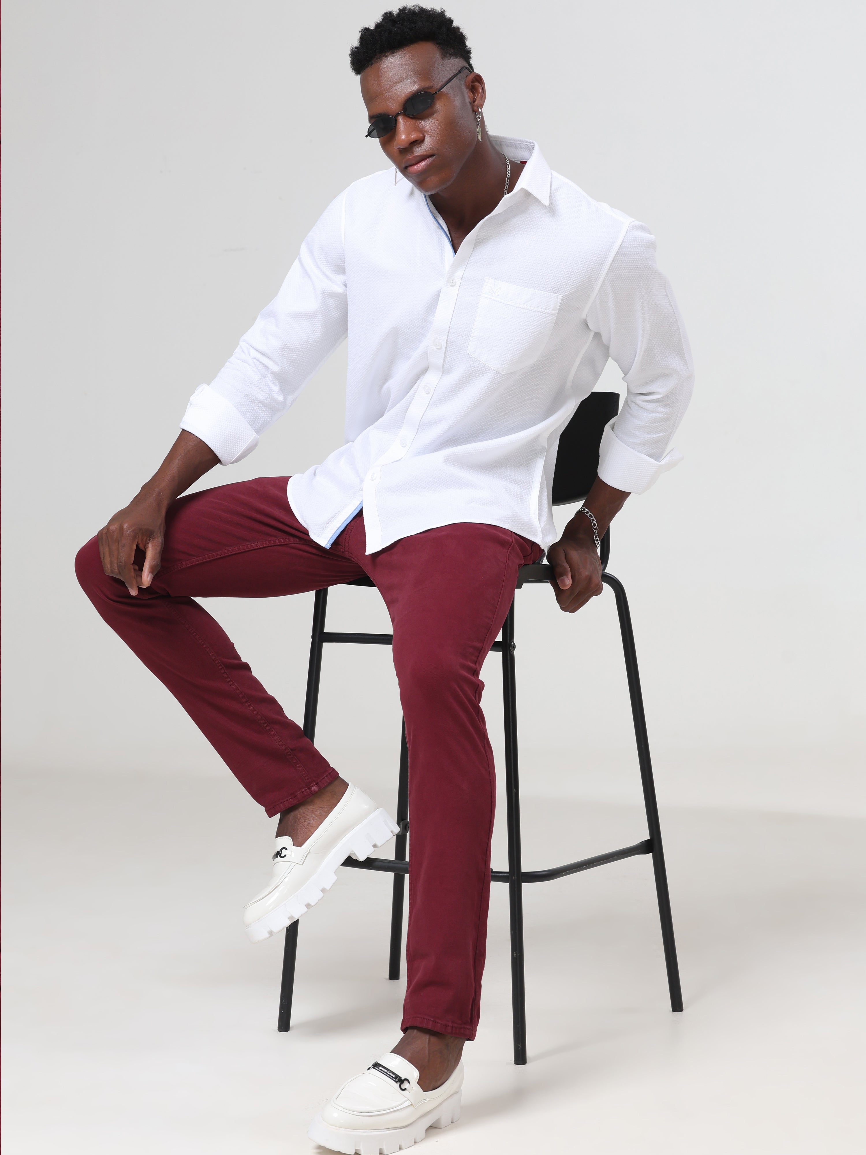 Rumba Red Coloured Slim Fit Jeans