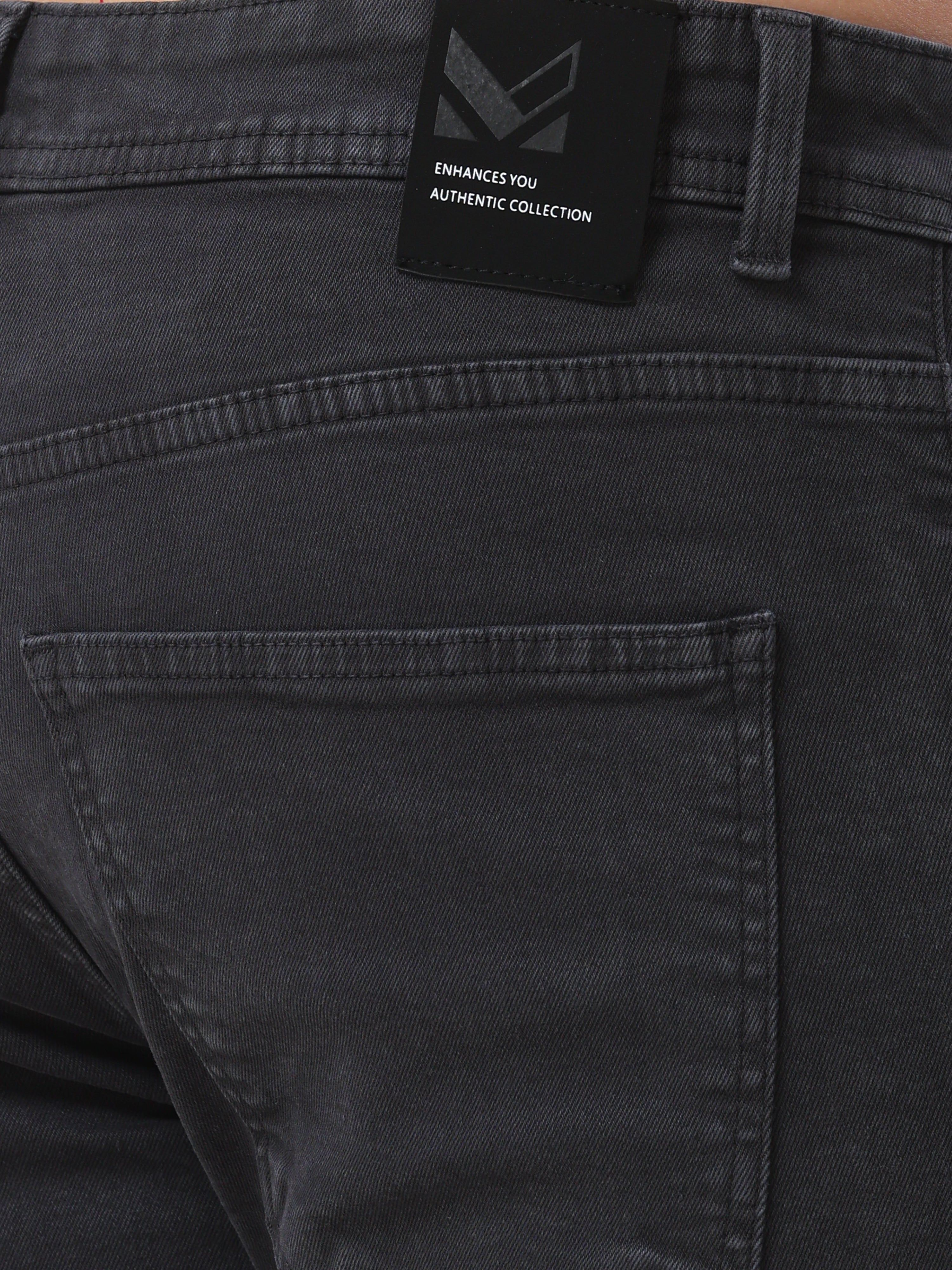 Dark Grey Coloured Slim Fit Jeans