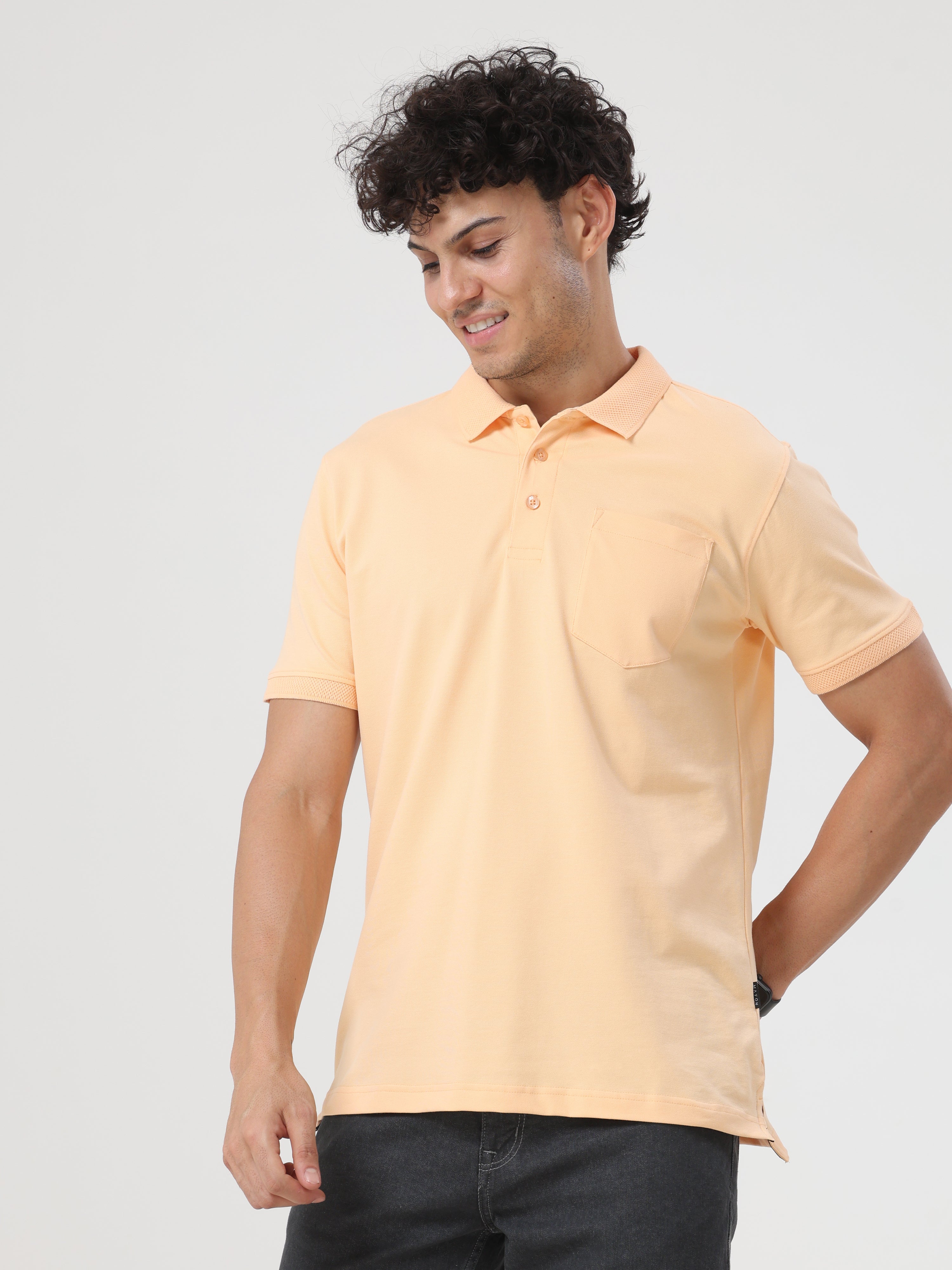 Solid Polo with Pocket
