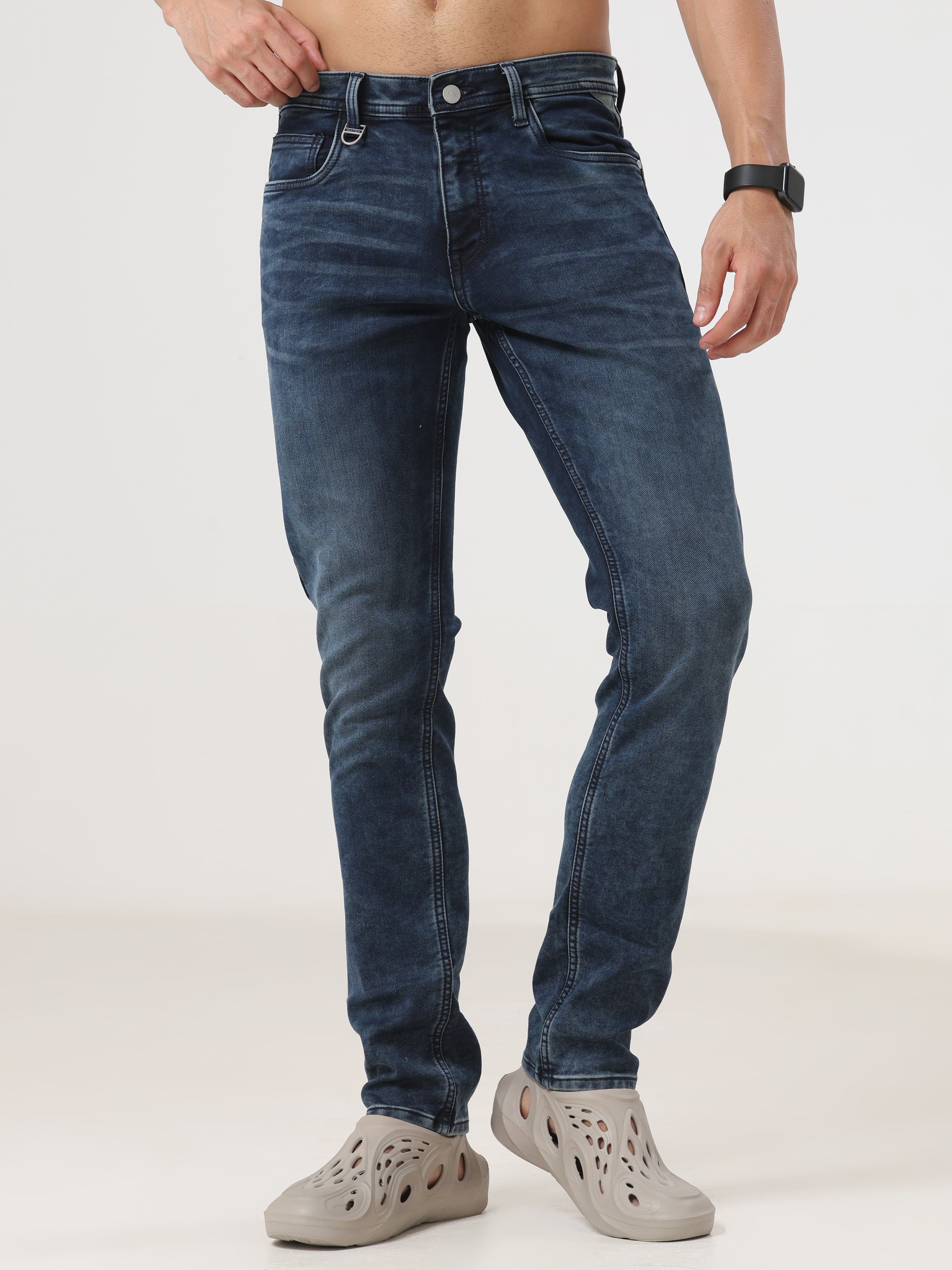 Mid Wash Slim Fit Jeans