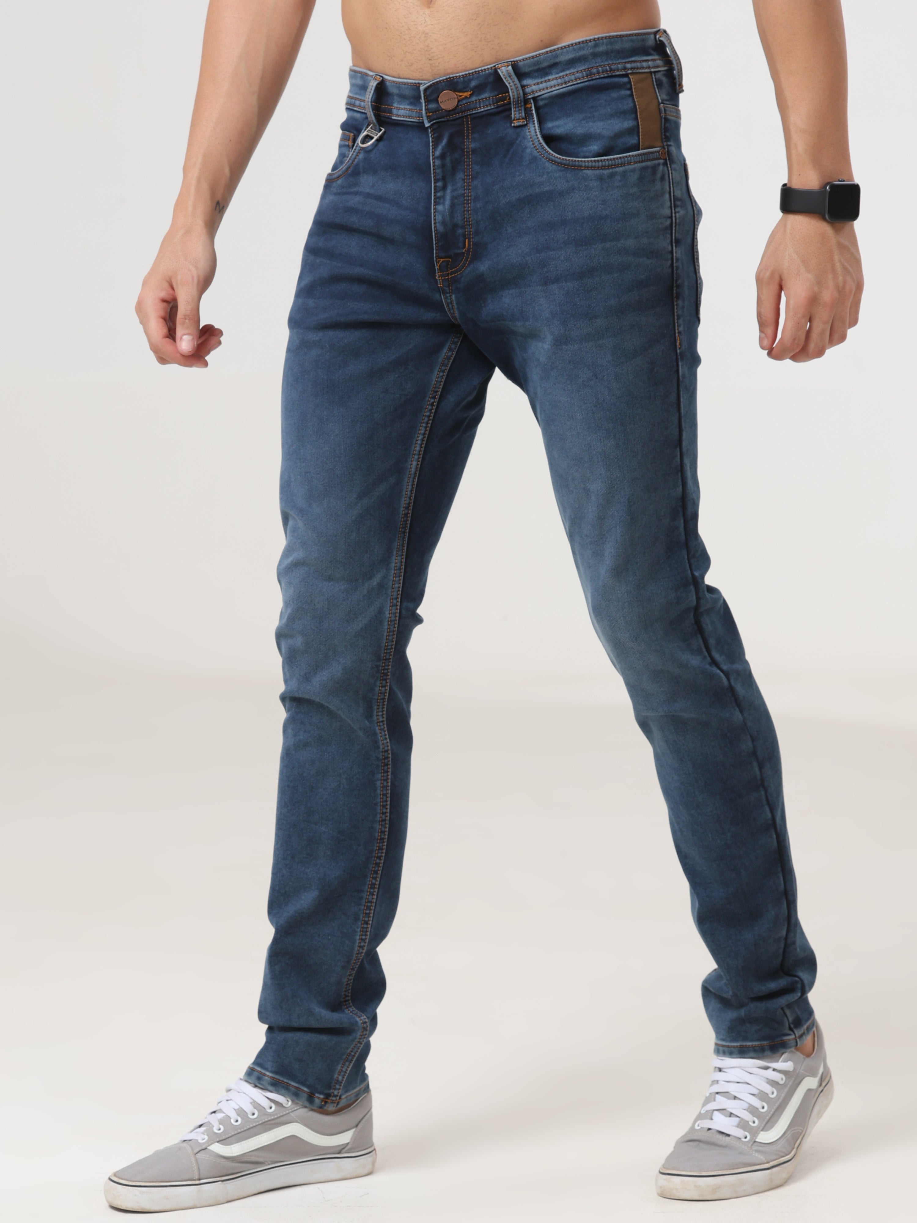 Mid Wash Slim Fit Jeans