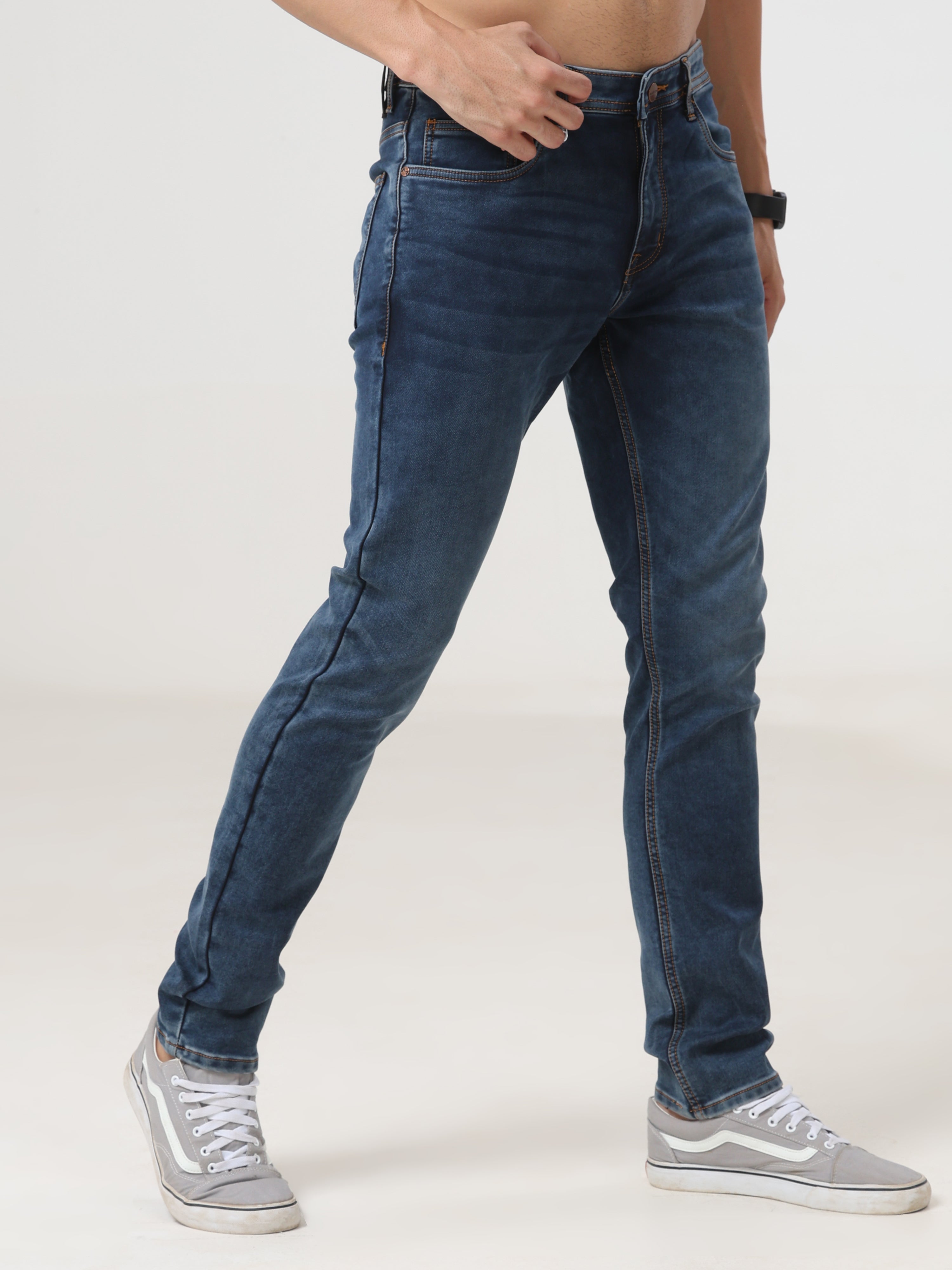 Mid Wash Slim Fit Jeans