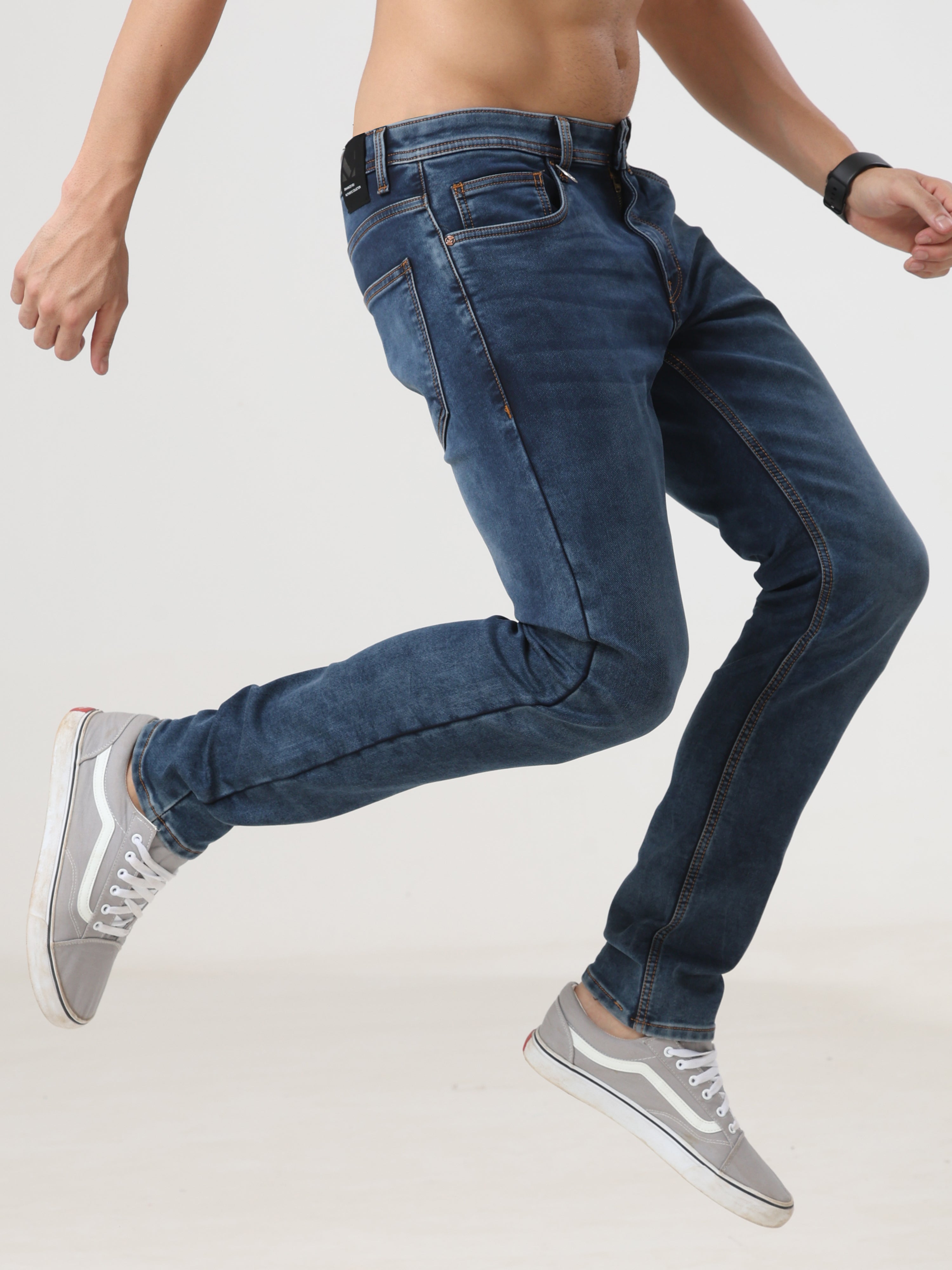 Mid Wash Slim Fit Jeans
