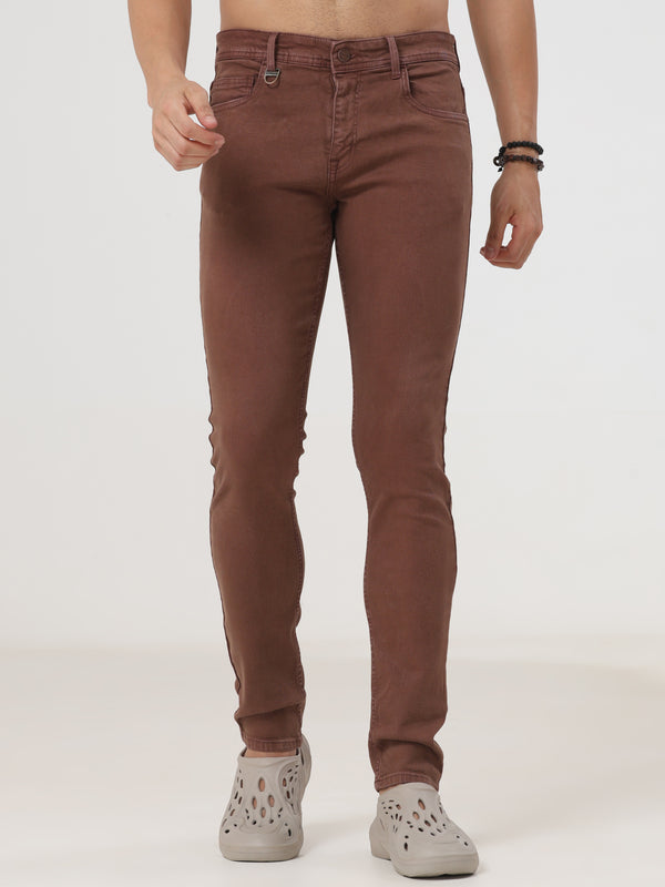 Dark Green Coloured Slim Fit Jeans