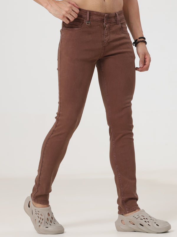 Dark Green Coloured Slim Fit Jeans