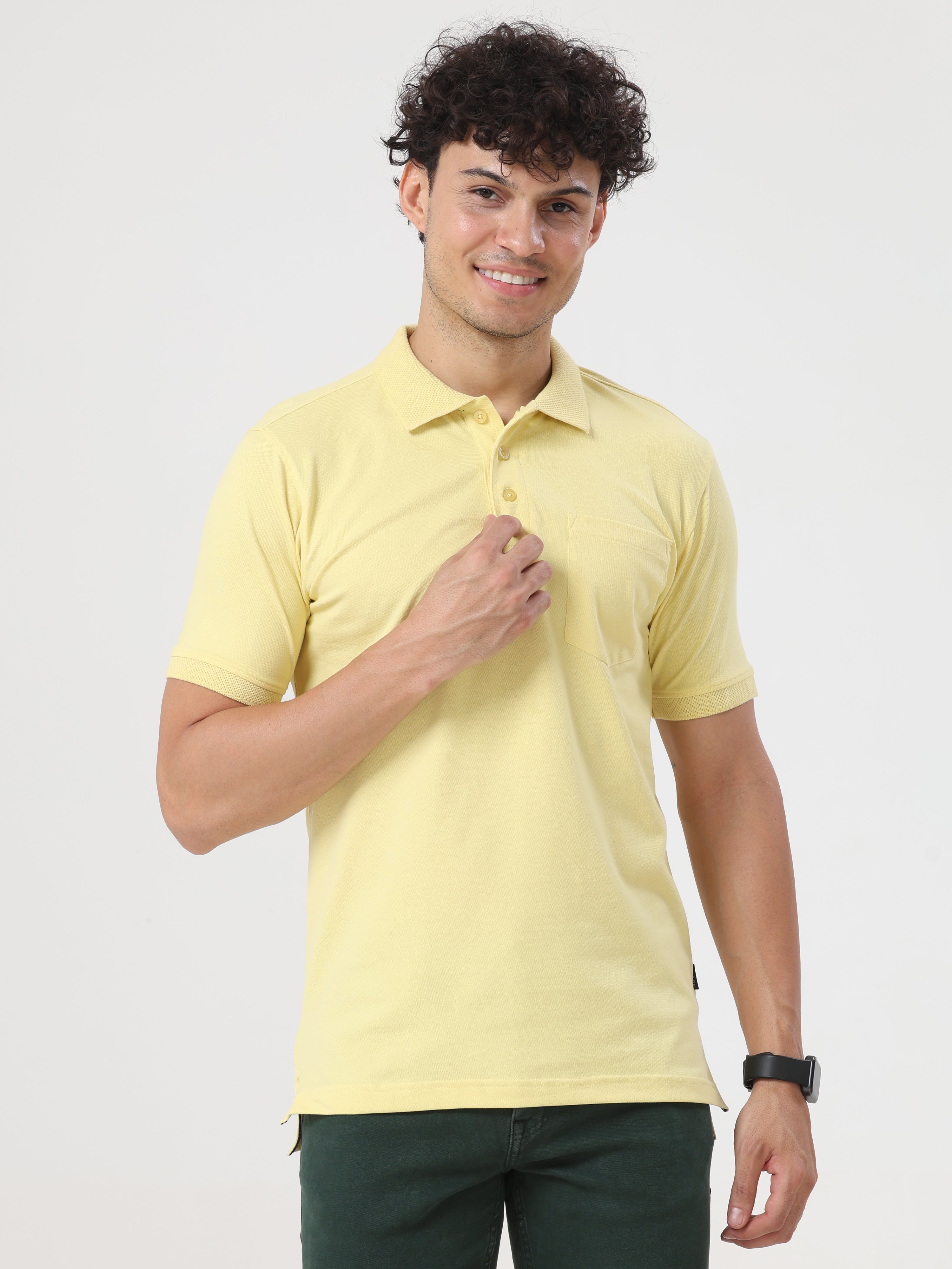 Solid Polo with Pocket