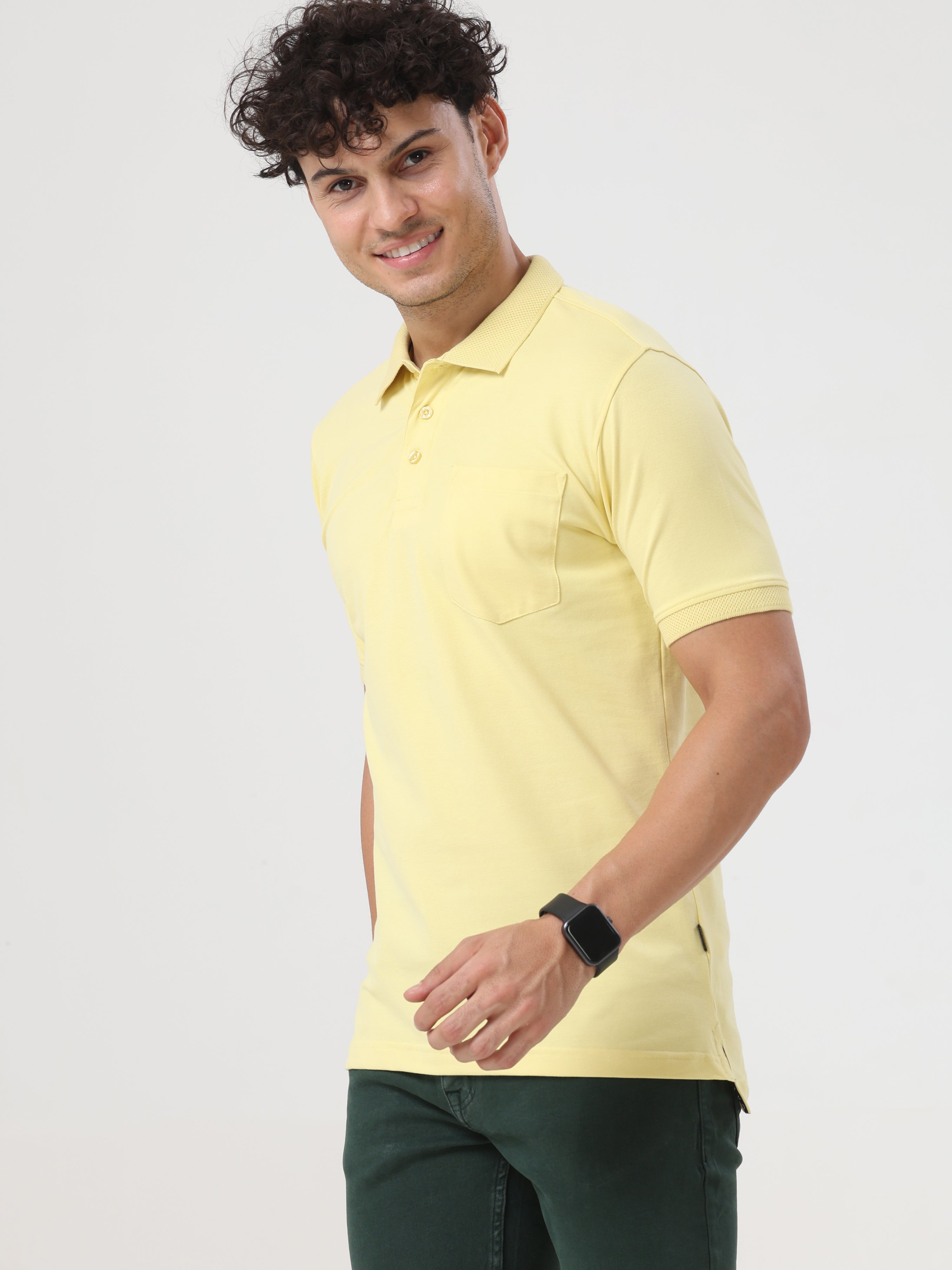 Solid Polo with Pocket