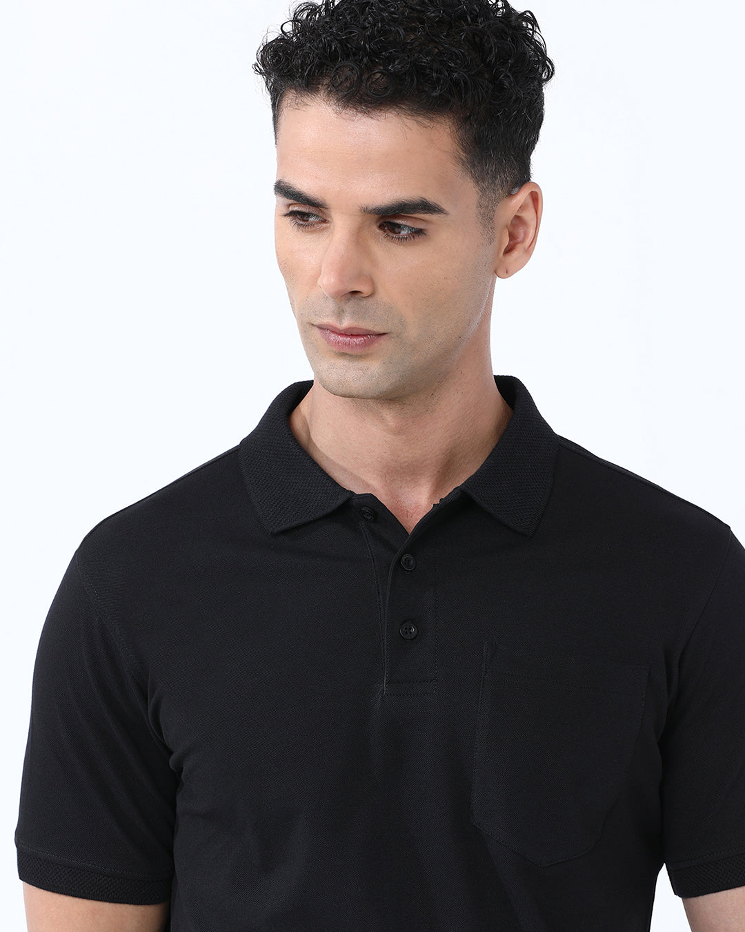 Solid Polo with Pocket