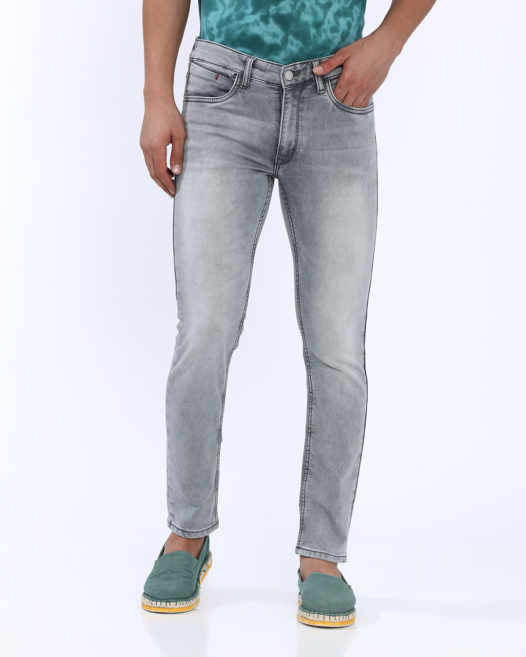 Mid Wash Slim Fit Jeans