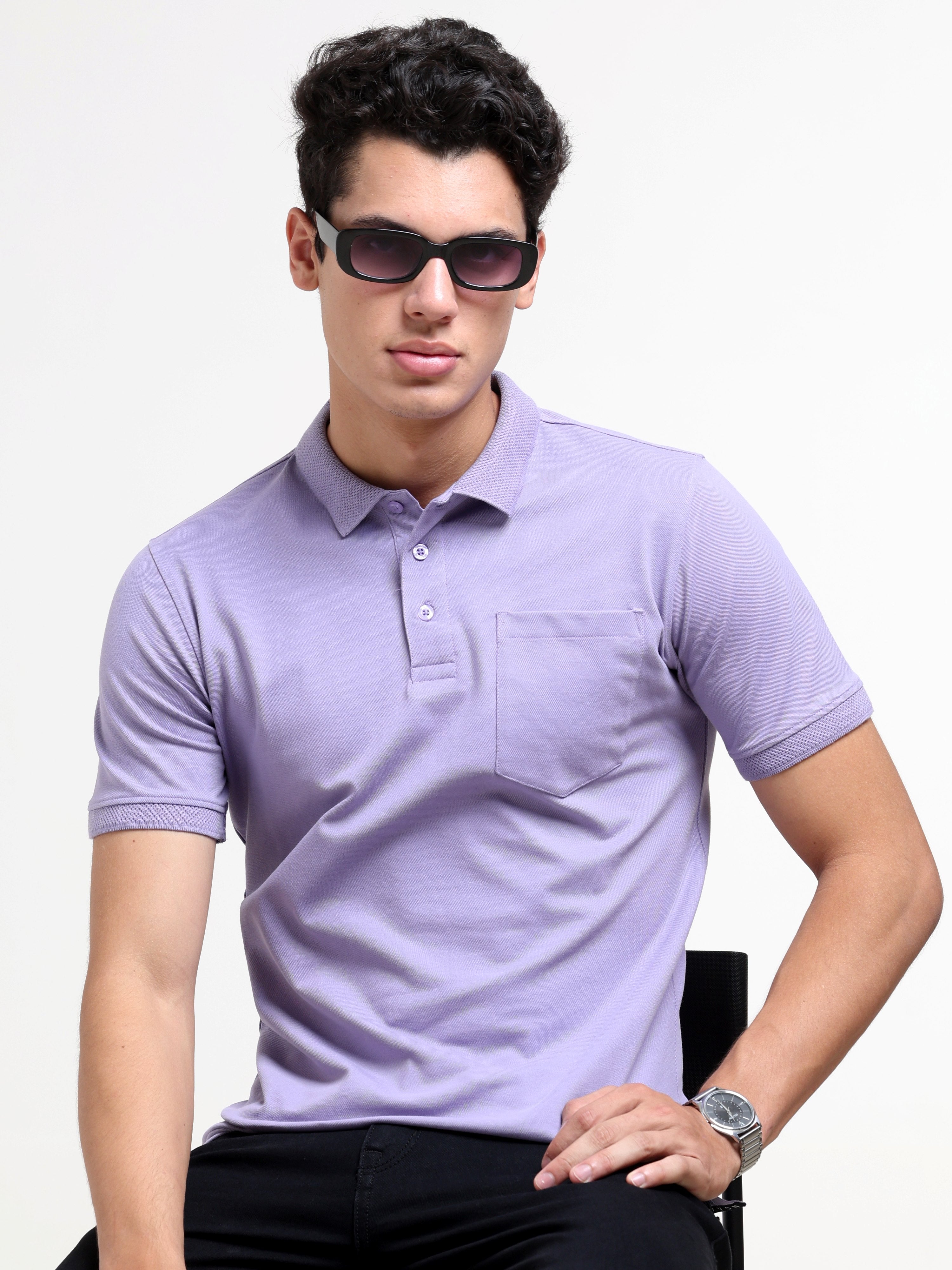 Solid Polo with Pocket