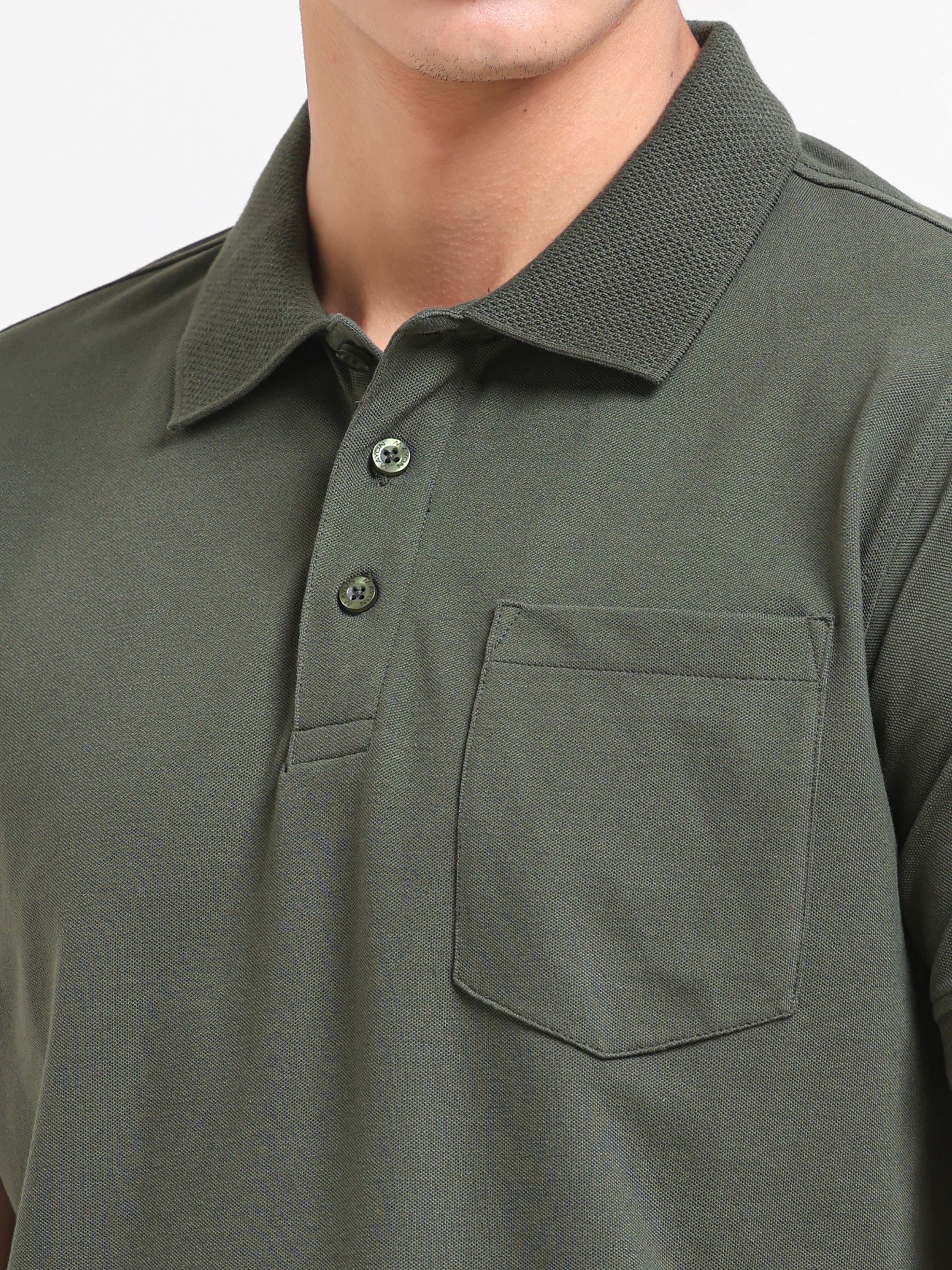 Solid Polo with Pocket