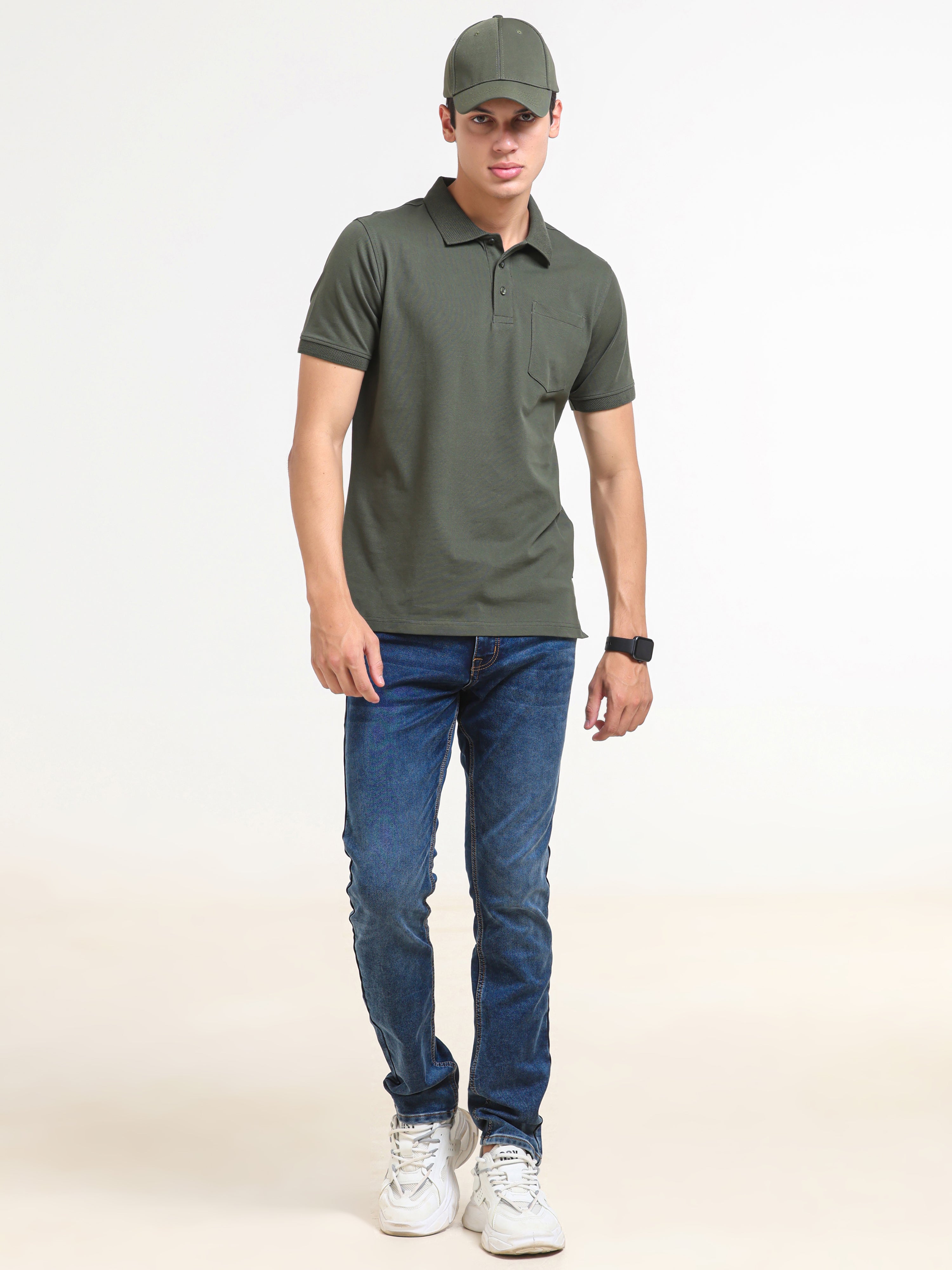 Solid Polo with Pocket