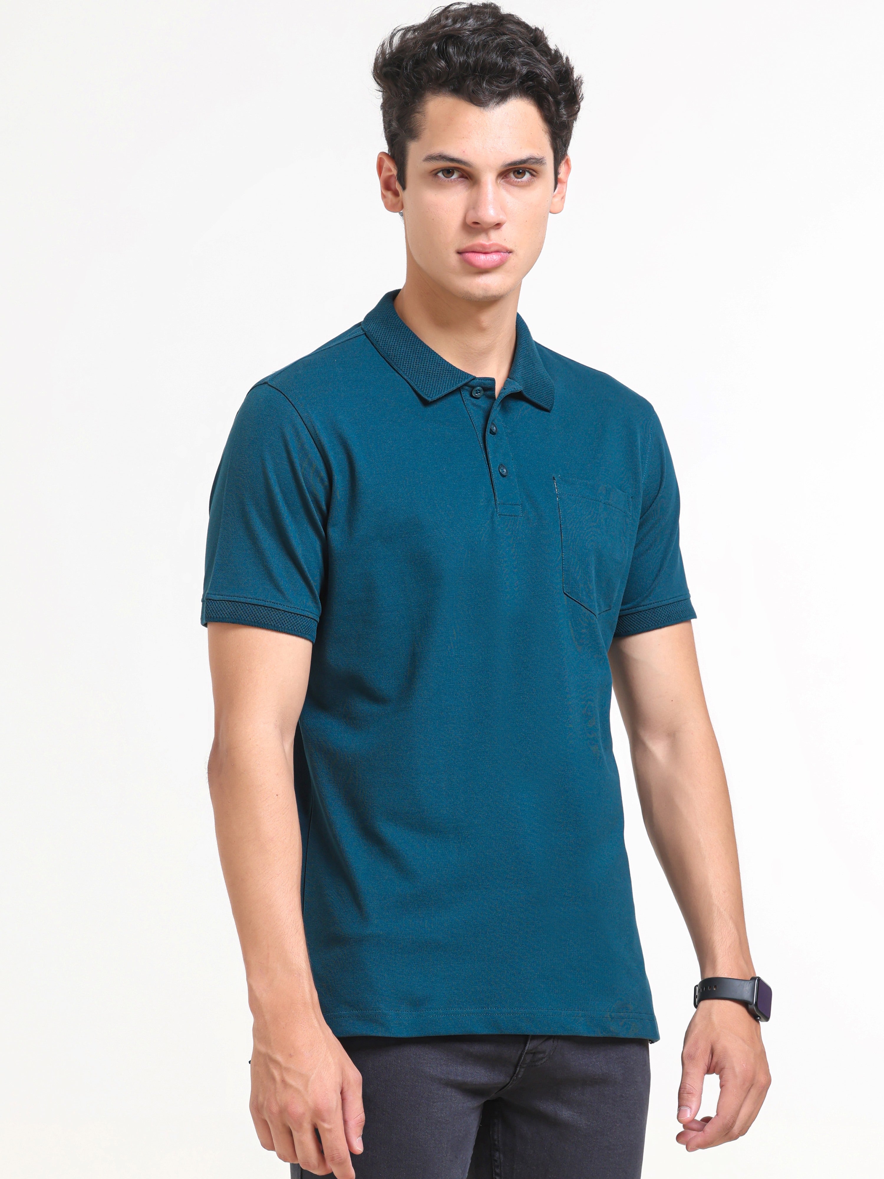Solid Polo with Pocket