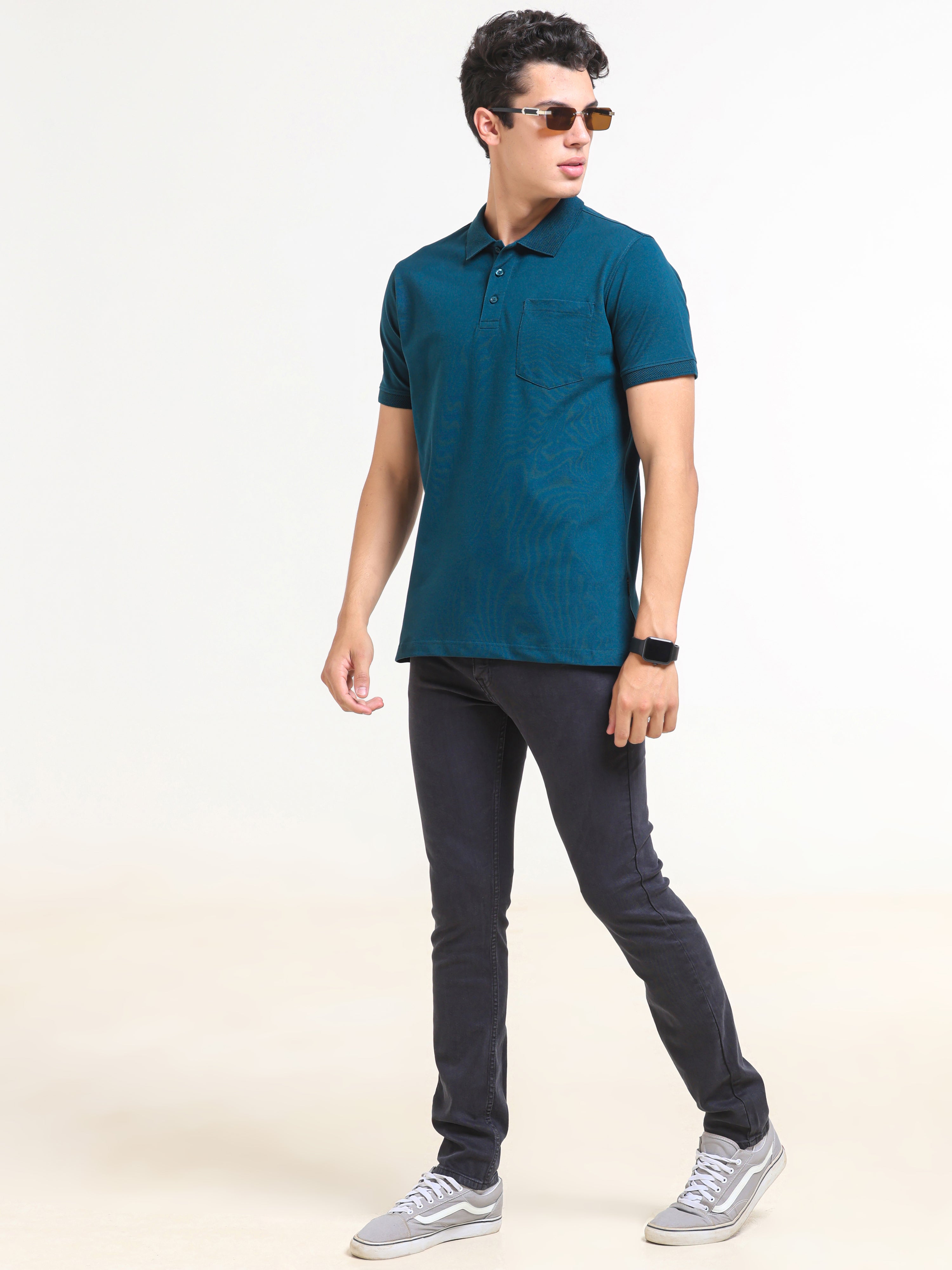 Solid Polo with Pocket