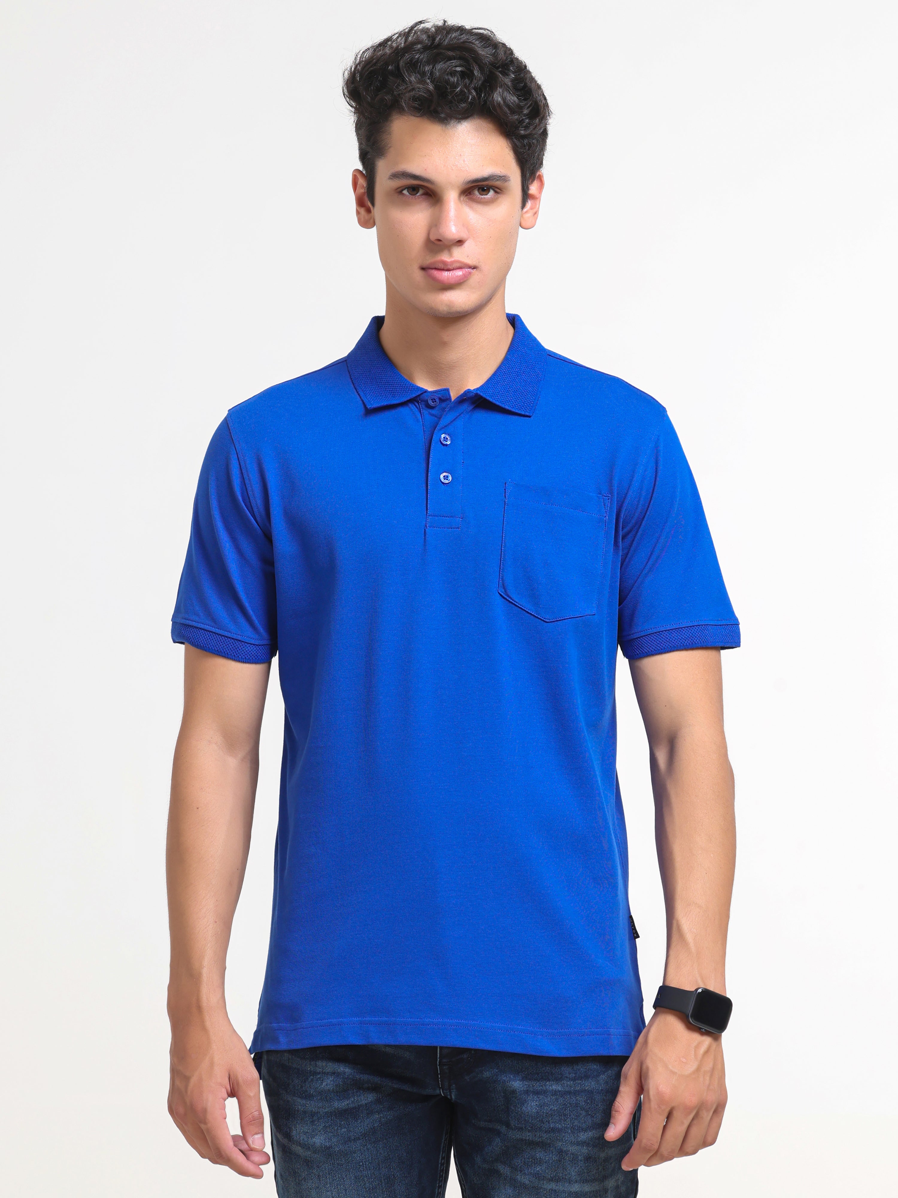 Solid Polo with Pocket