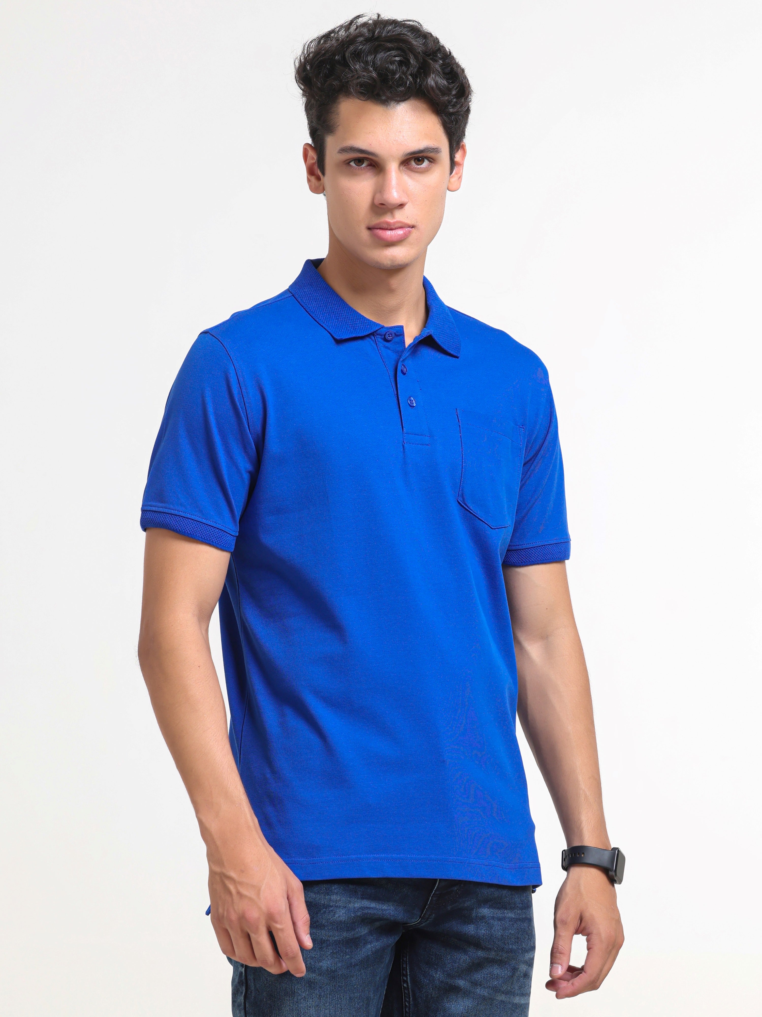Solid Polo with Pocket