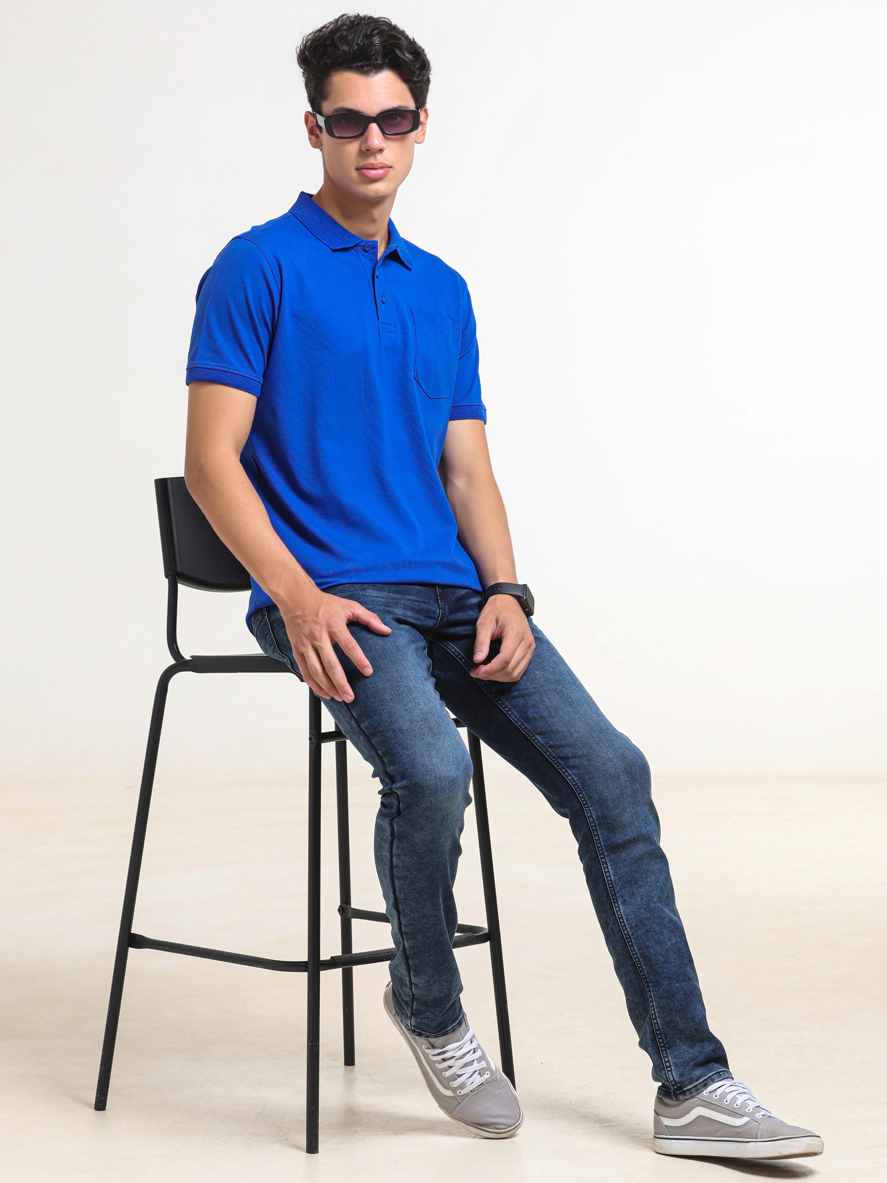 Solid Polo with Pocket