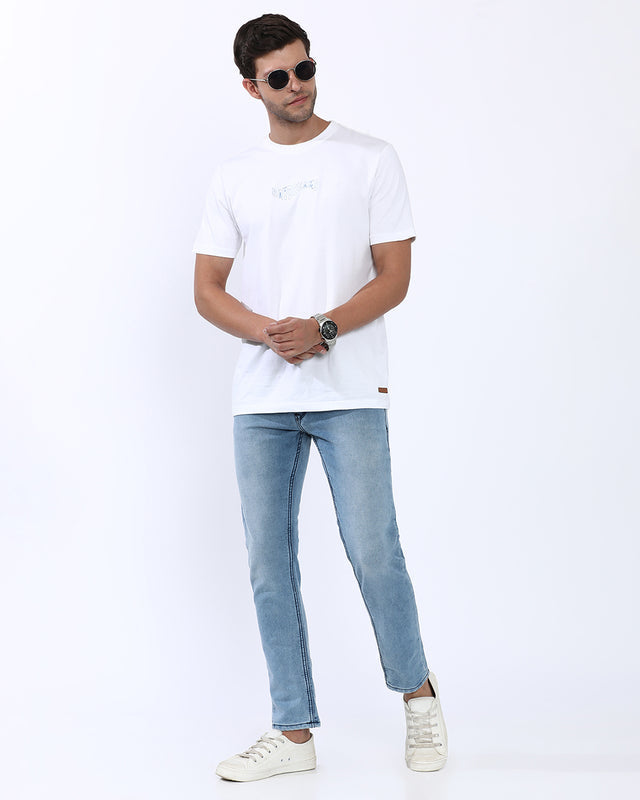 Mid Wash Slim Fit Jeans