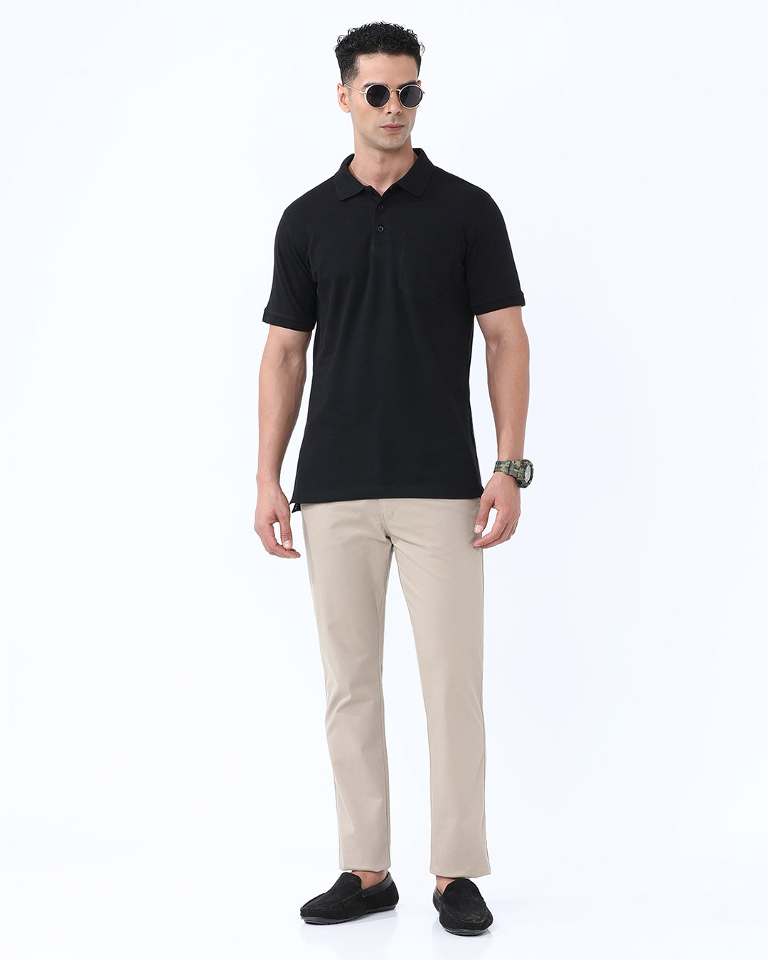 Solid Polo with Pocket