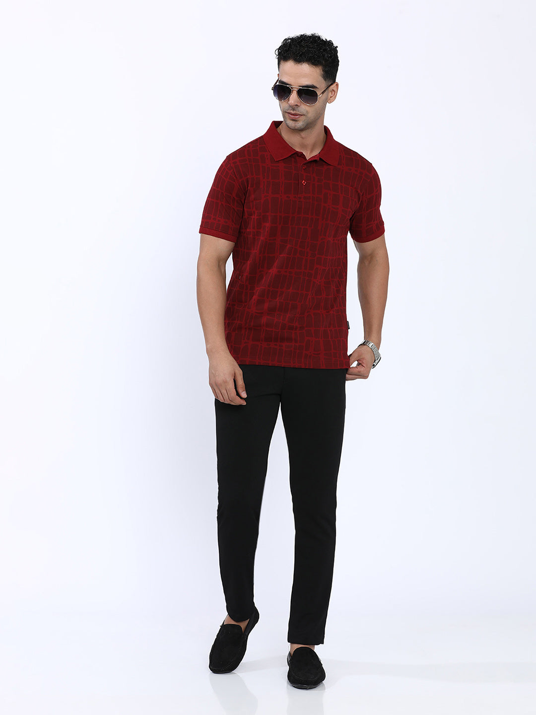 Geometric Printed Polo