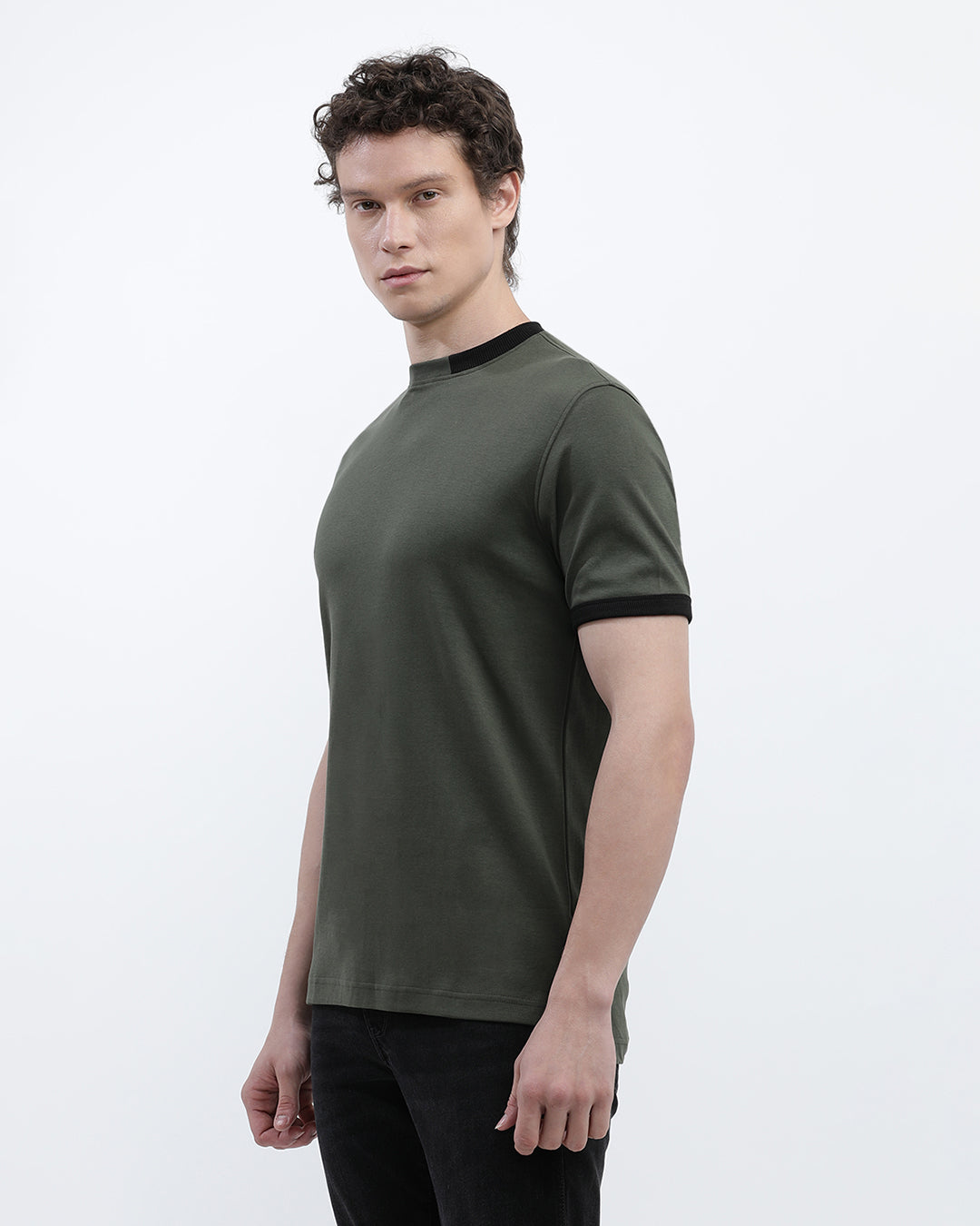 Fashion Tee with Contrast Sleeve Hem