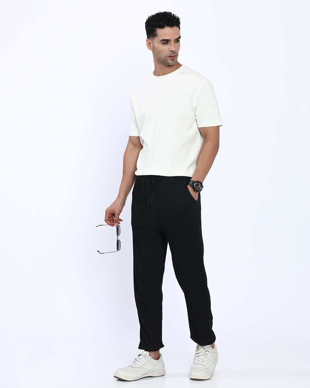 Black Solid Joggers