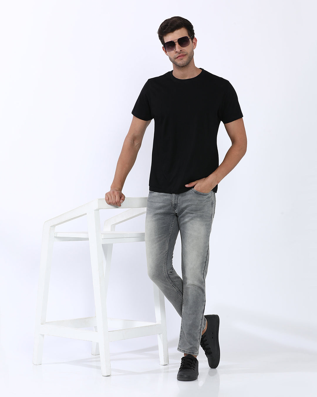 Mid Grey Wash Slim Fit Jeans