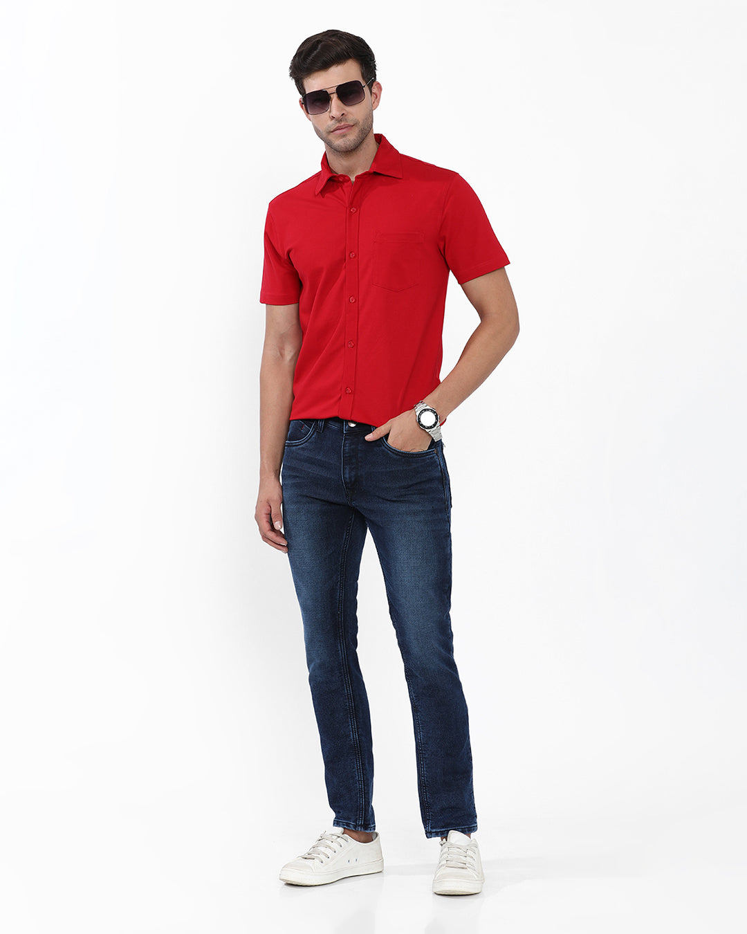 Mid Wash Slim Fit Jeans