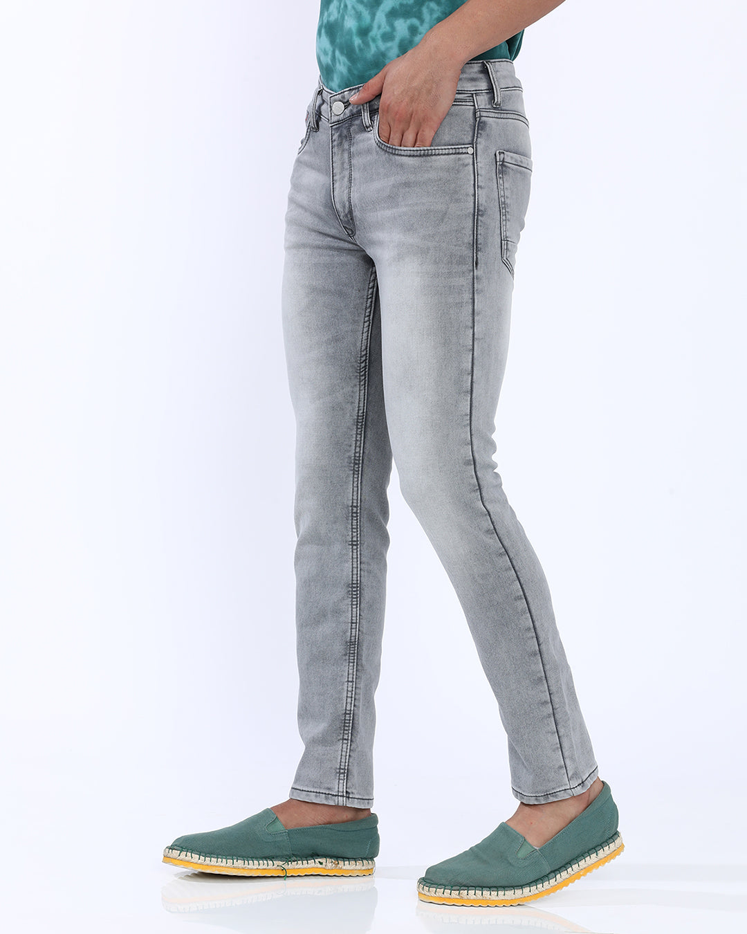 Mid Wash Slim Fit Jeans