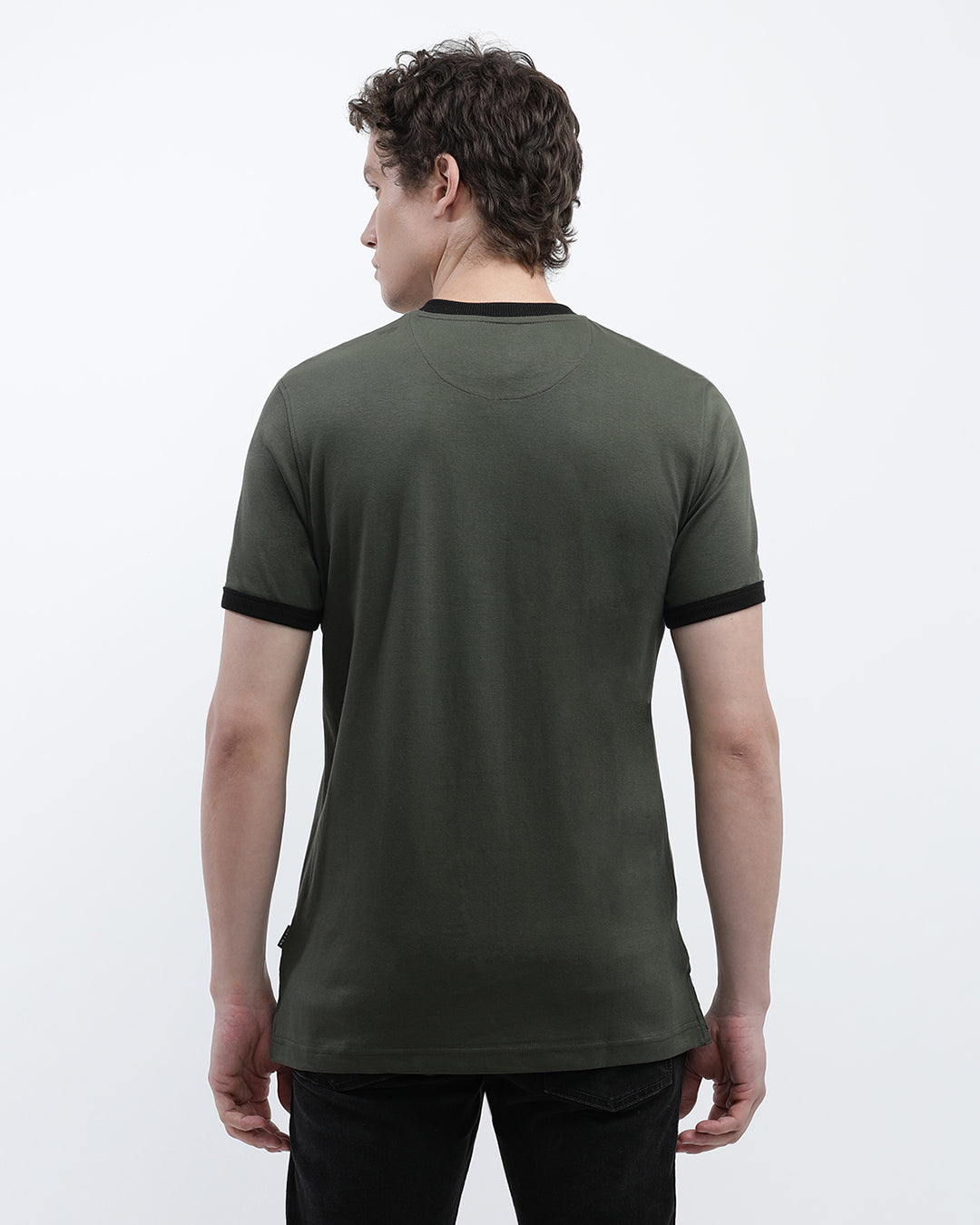 Fashion Tee with Contrast Sleeve Hem