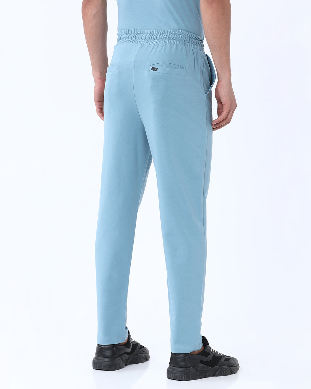 Stone Blue Solid Track Pant