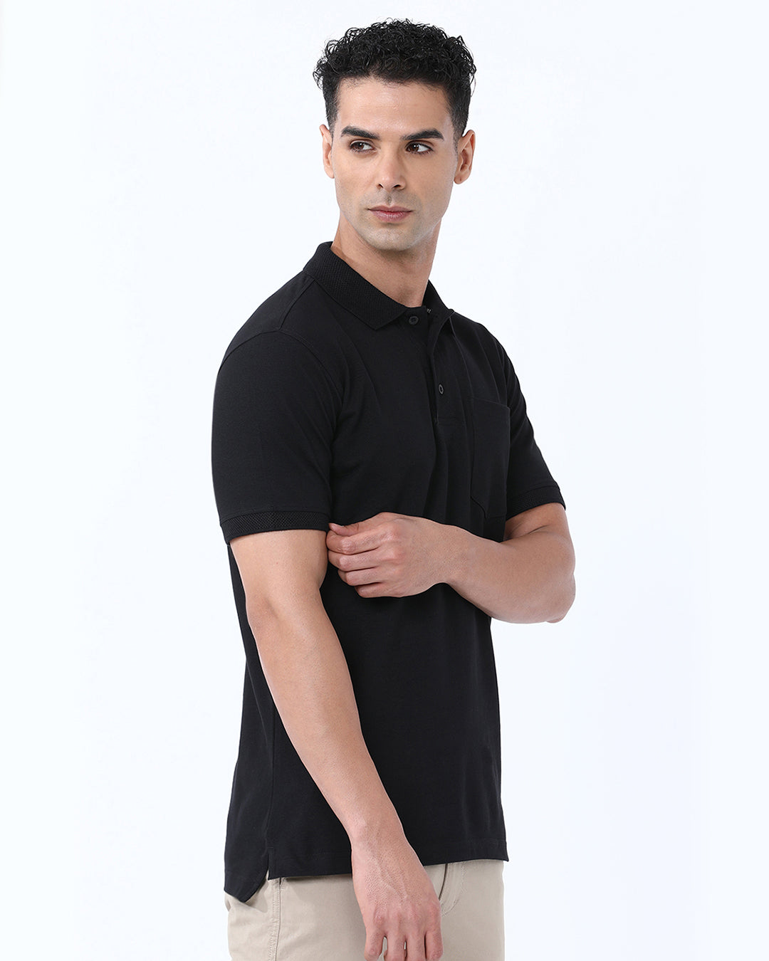 Solid Polo with Pocket