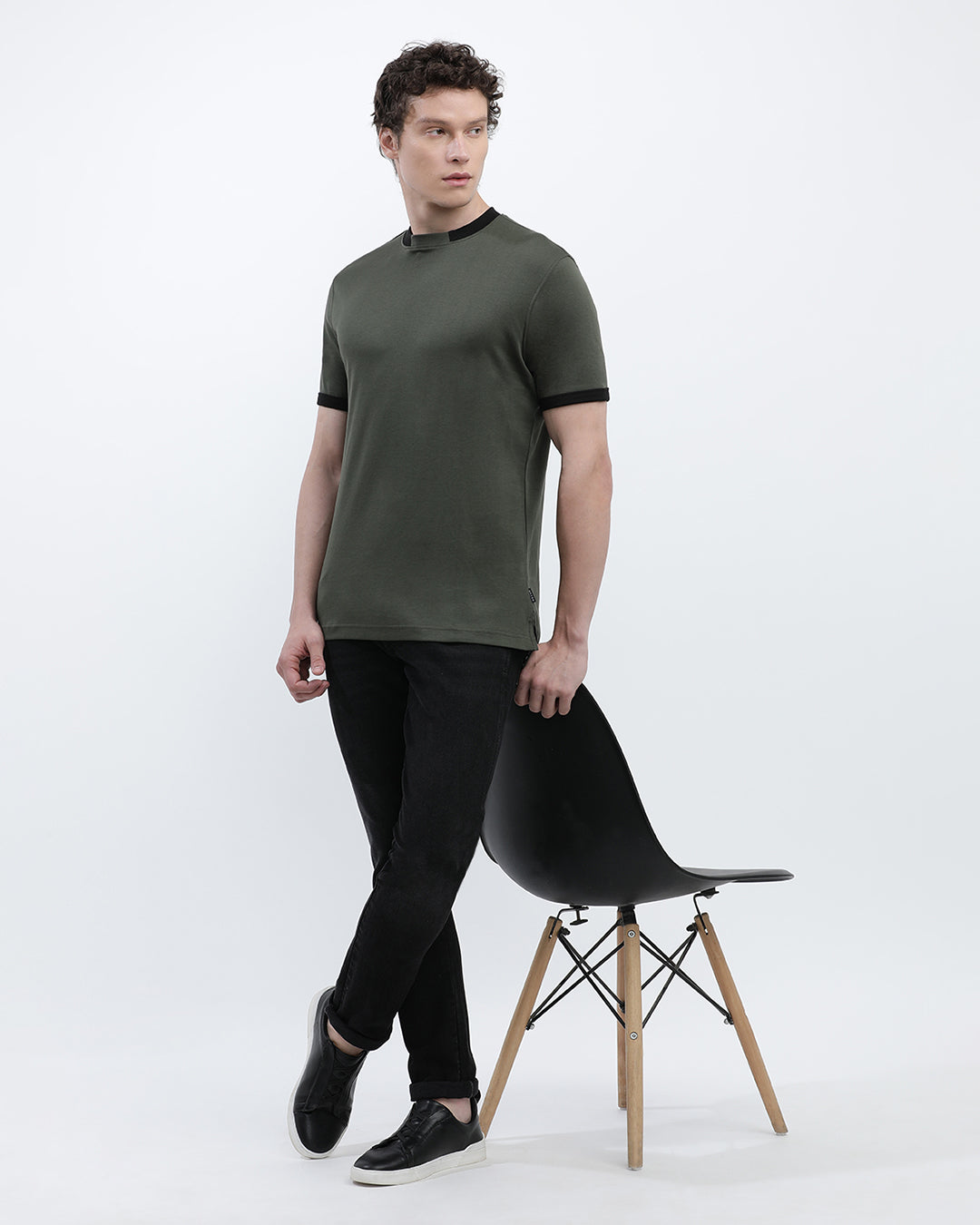 Fashion Tee with Contrast Sleeve Hem
