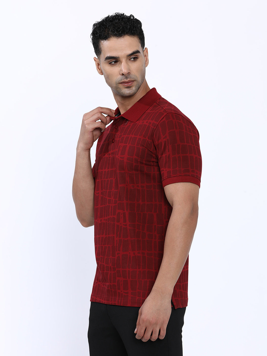Geometric Printed Polo