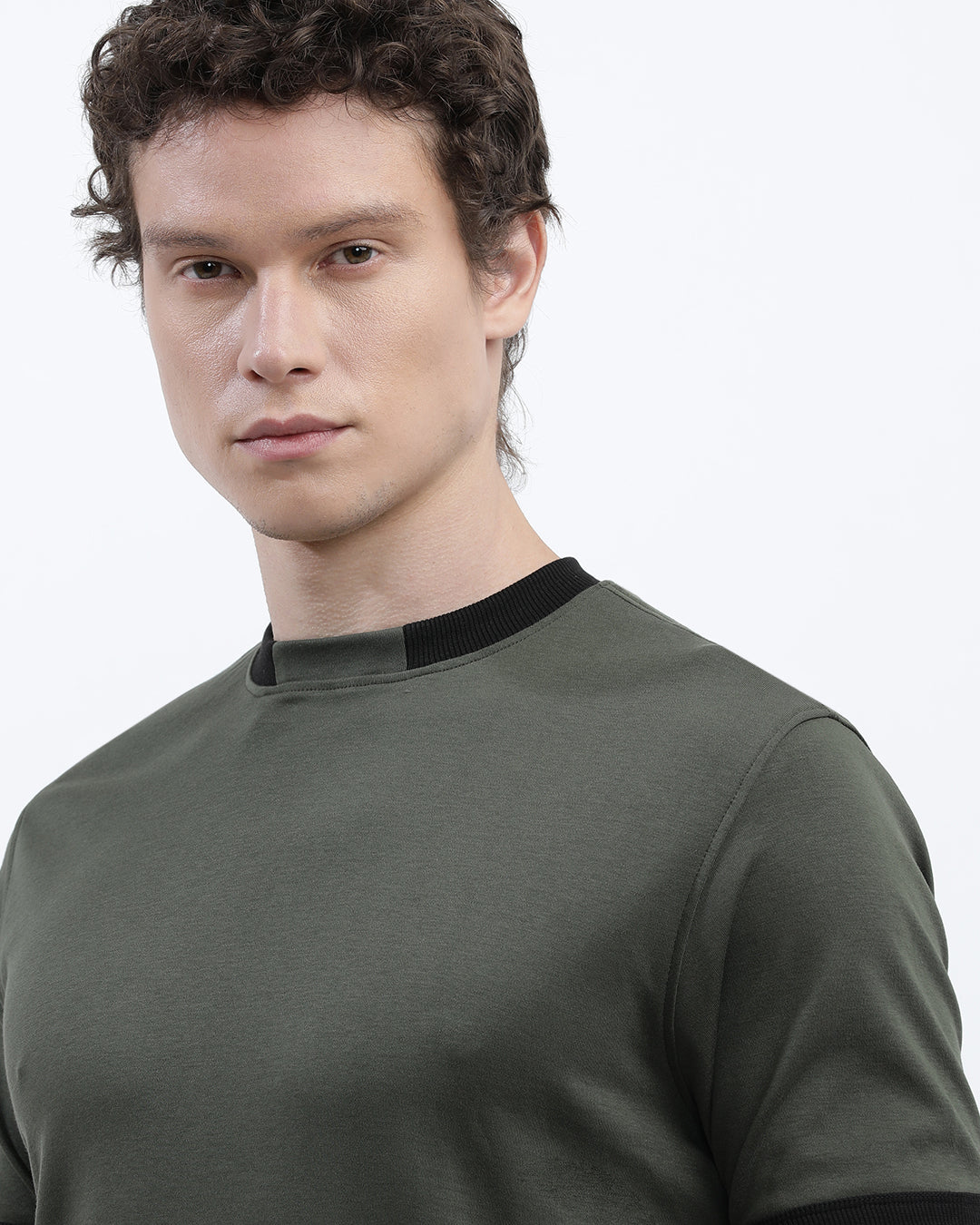 Fashion Tee with Contrast Sleeve Hem