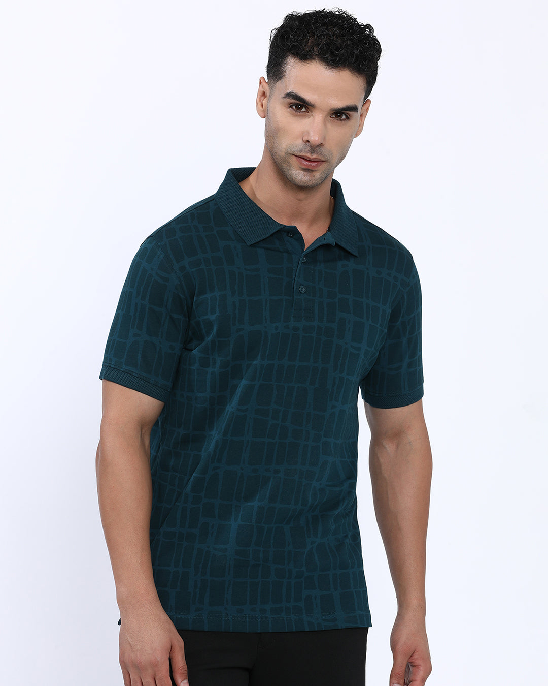 Geometric Printed Polo