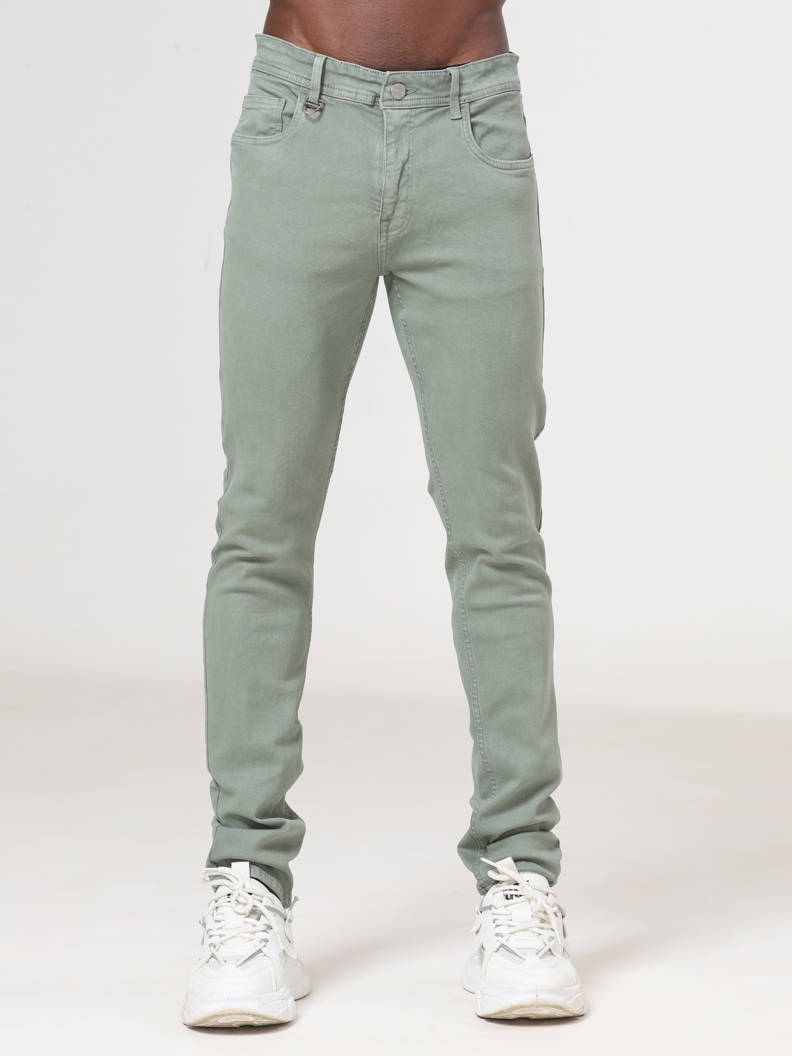 Light Green Coloured Slim Fit Jeans
