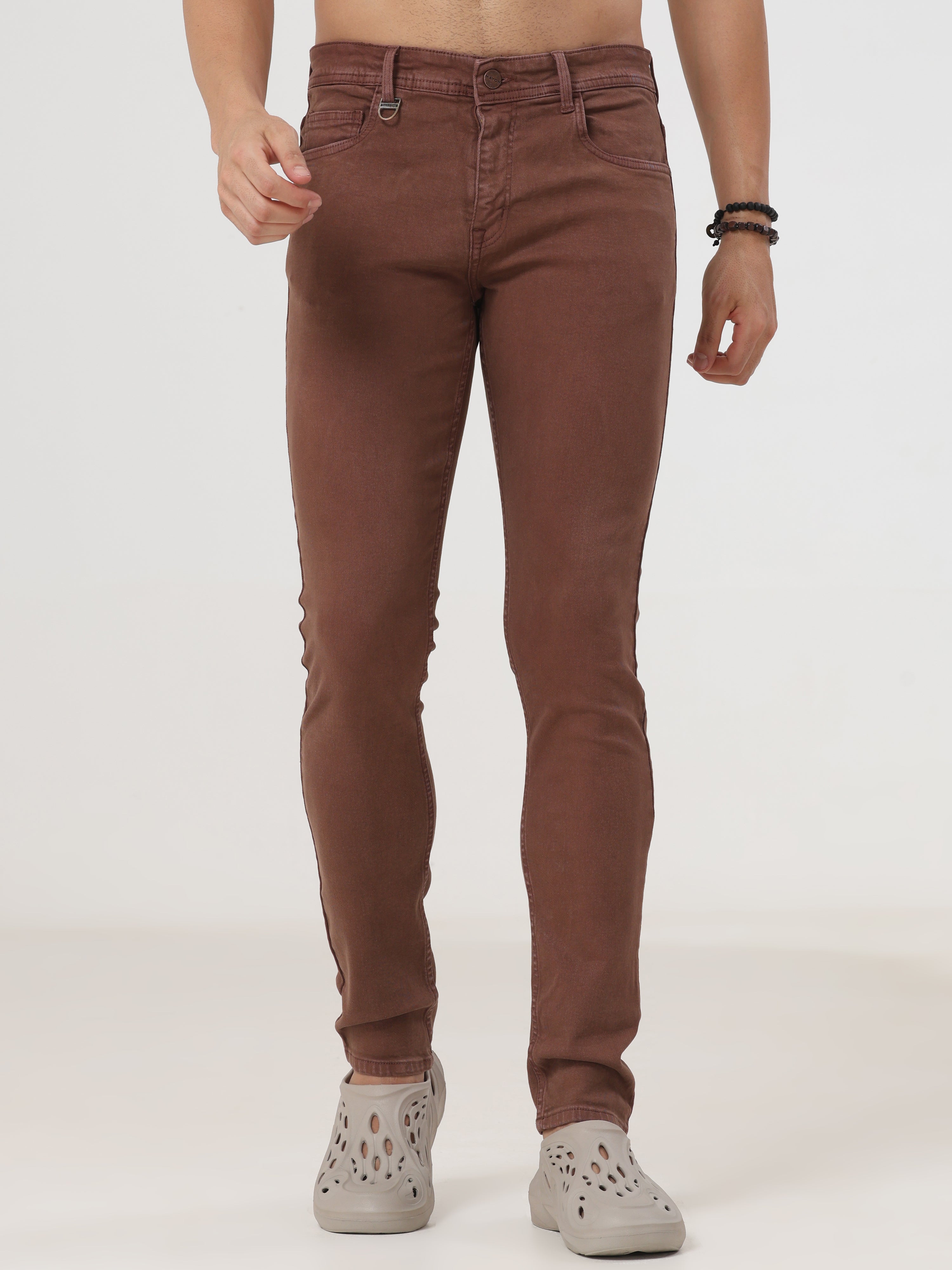 Brown Coloured Slim Fit Jeans