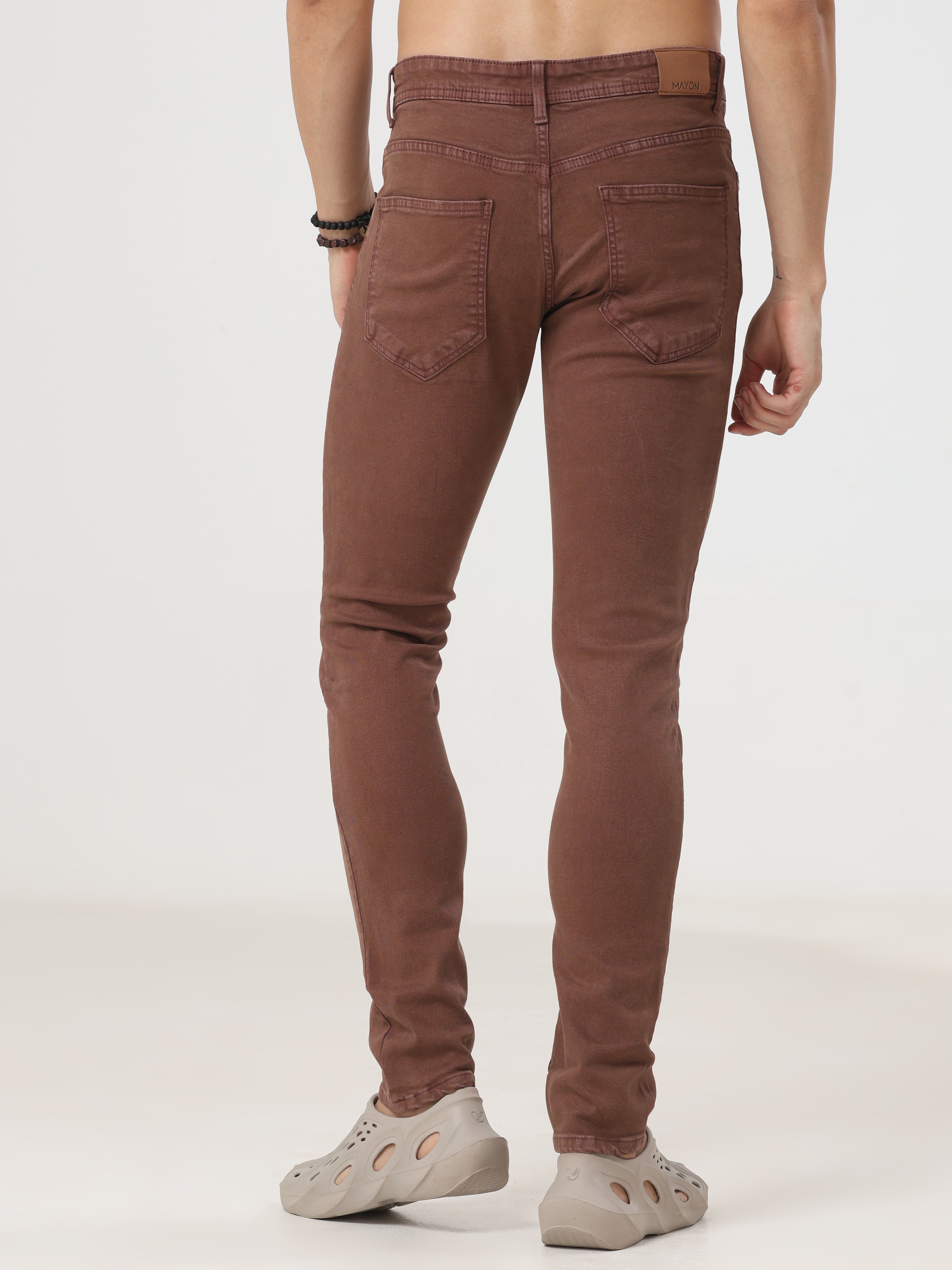 Brown Coloured Slim Fit Jeans