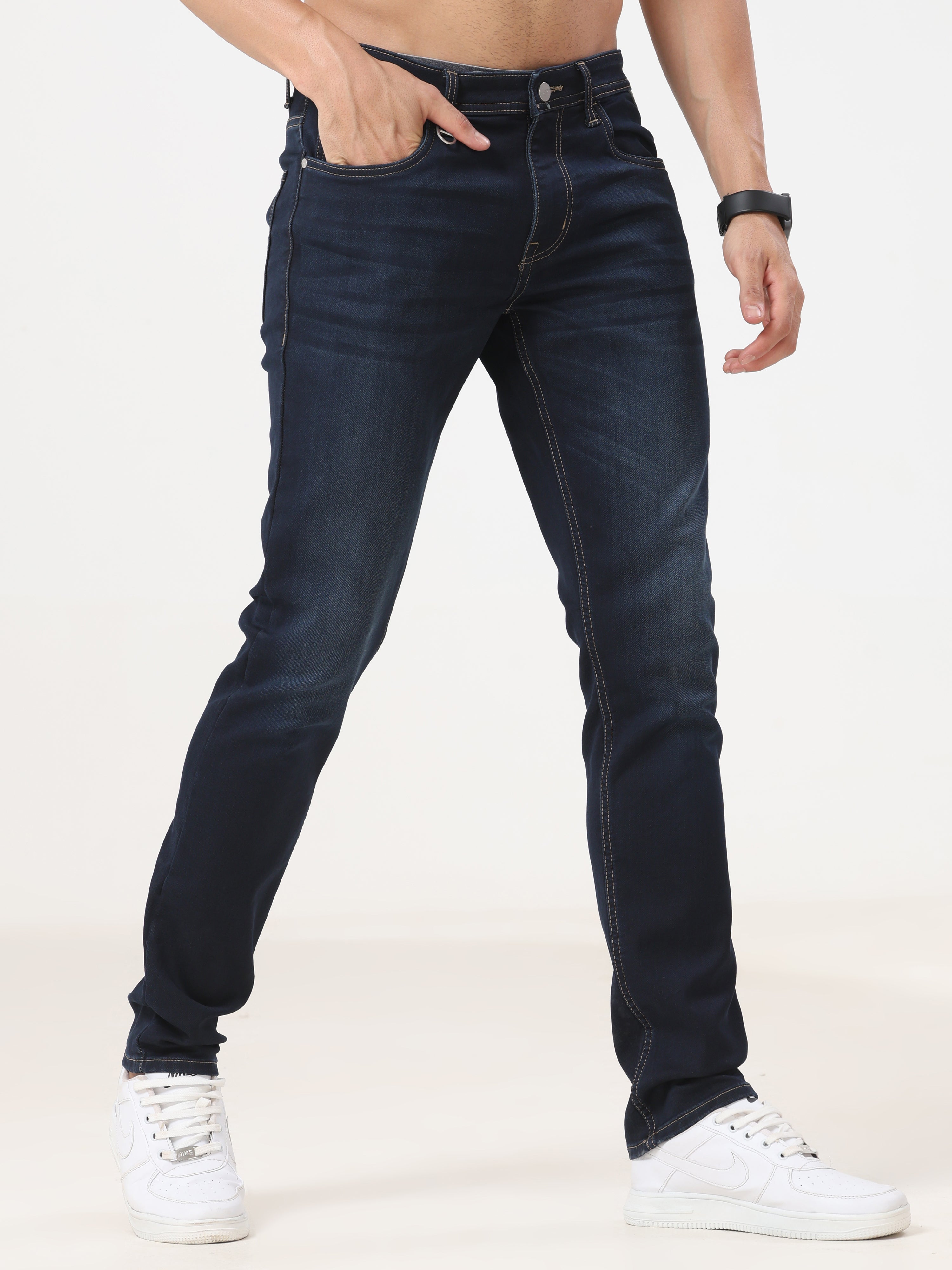 Mid Wash Slim Fit Jeans