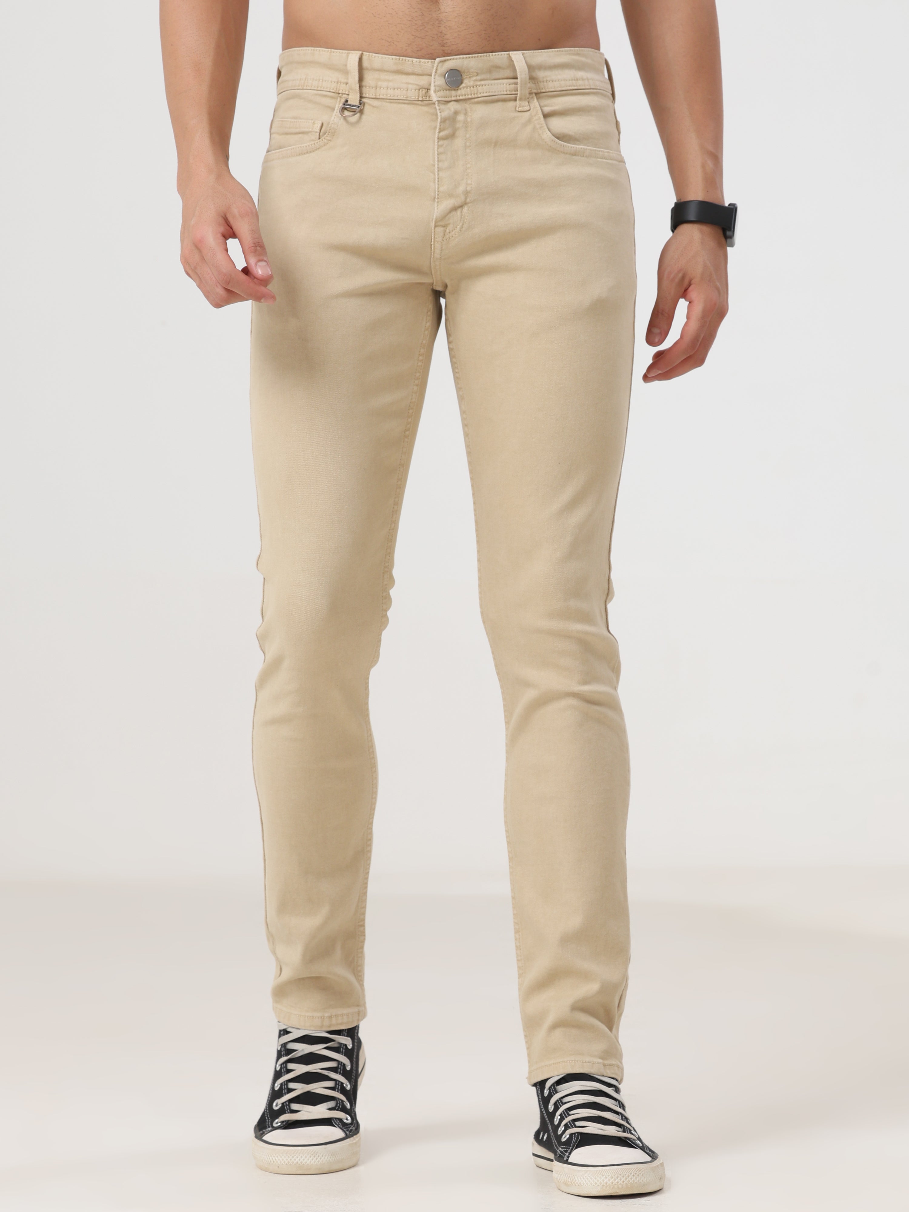 Beige Coloured Slim Fit Jeans