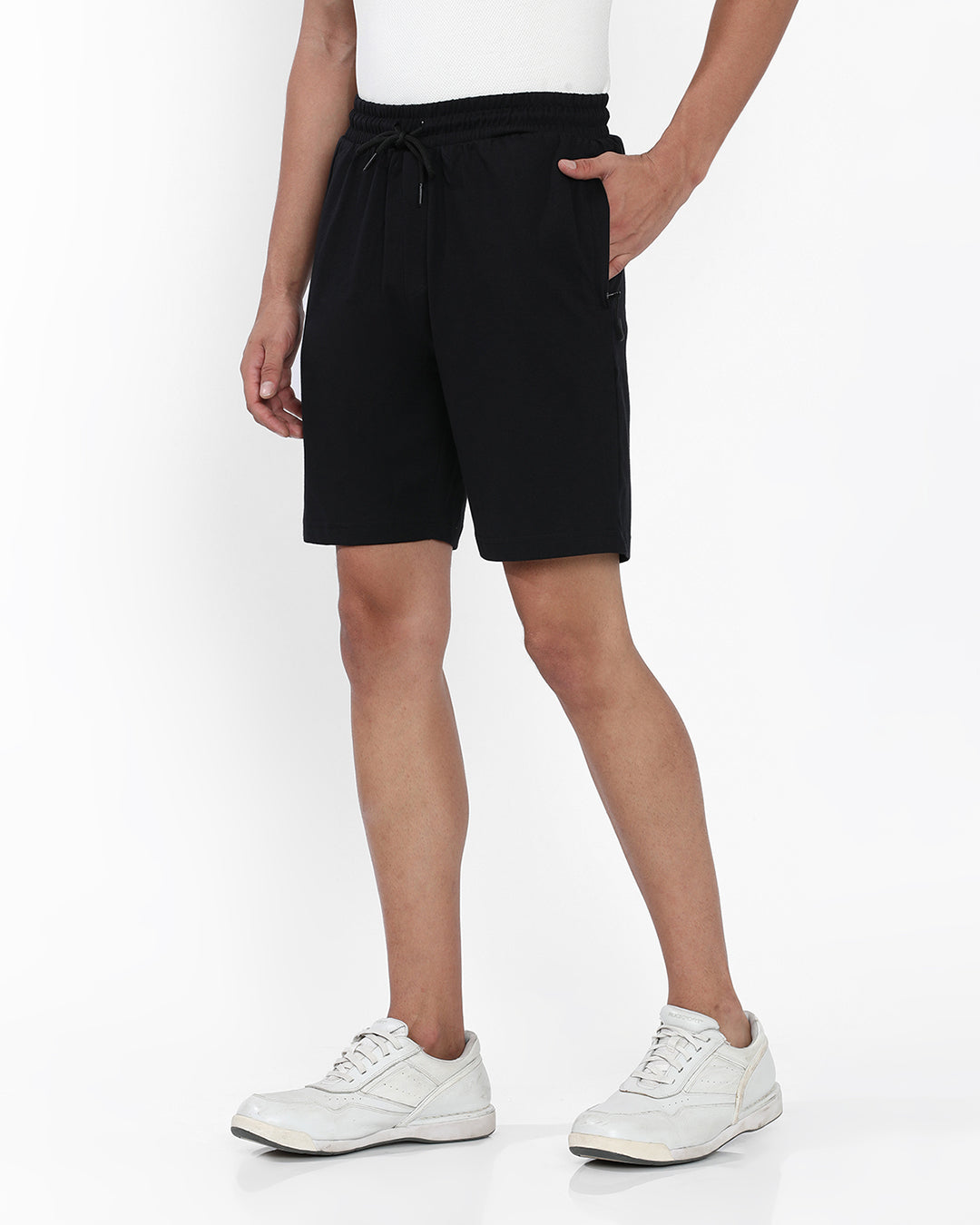 Black Solid Shorts