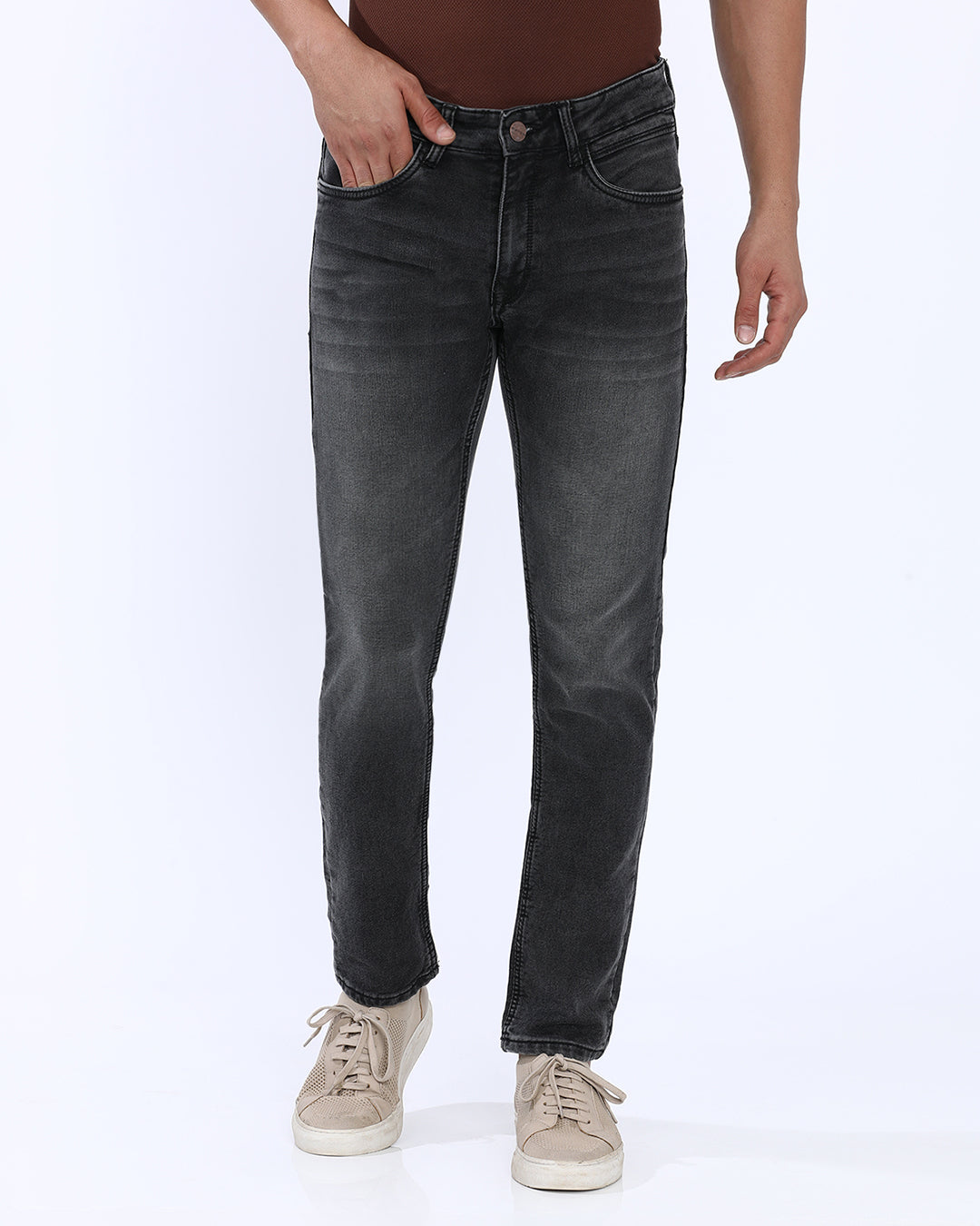 Mid Wash Slim Fit Jeans