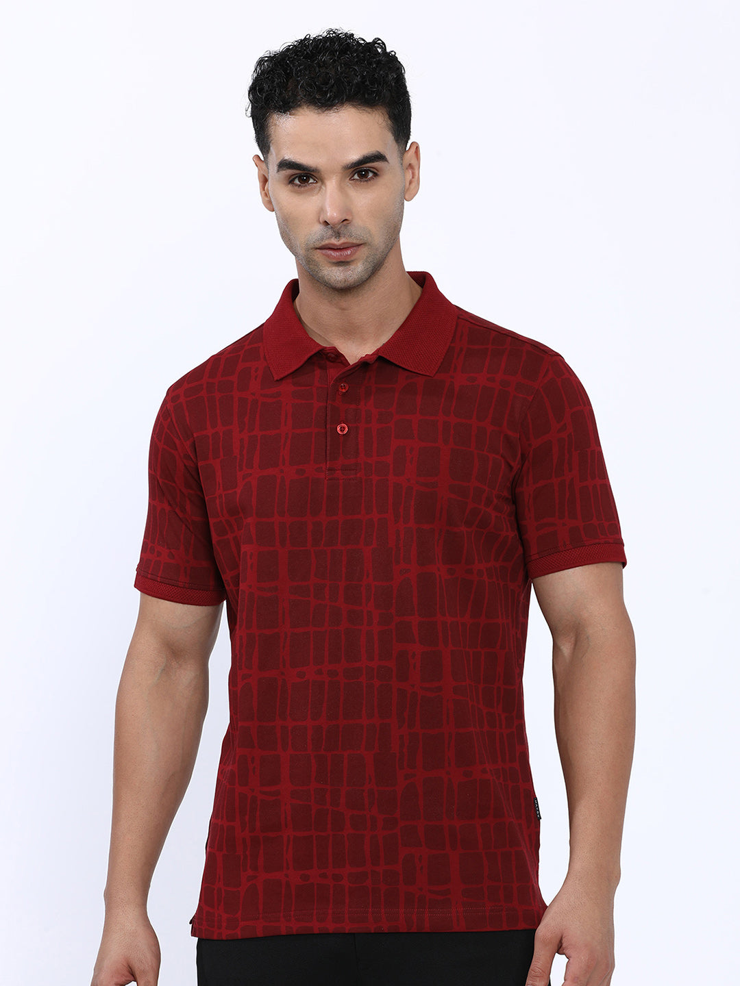 Geometric Printed Polo