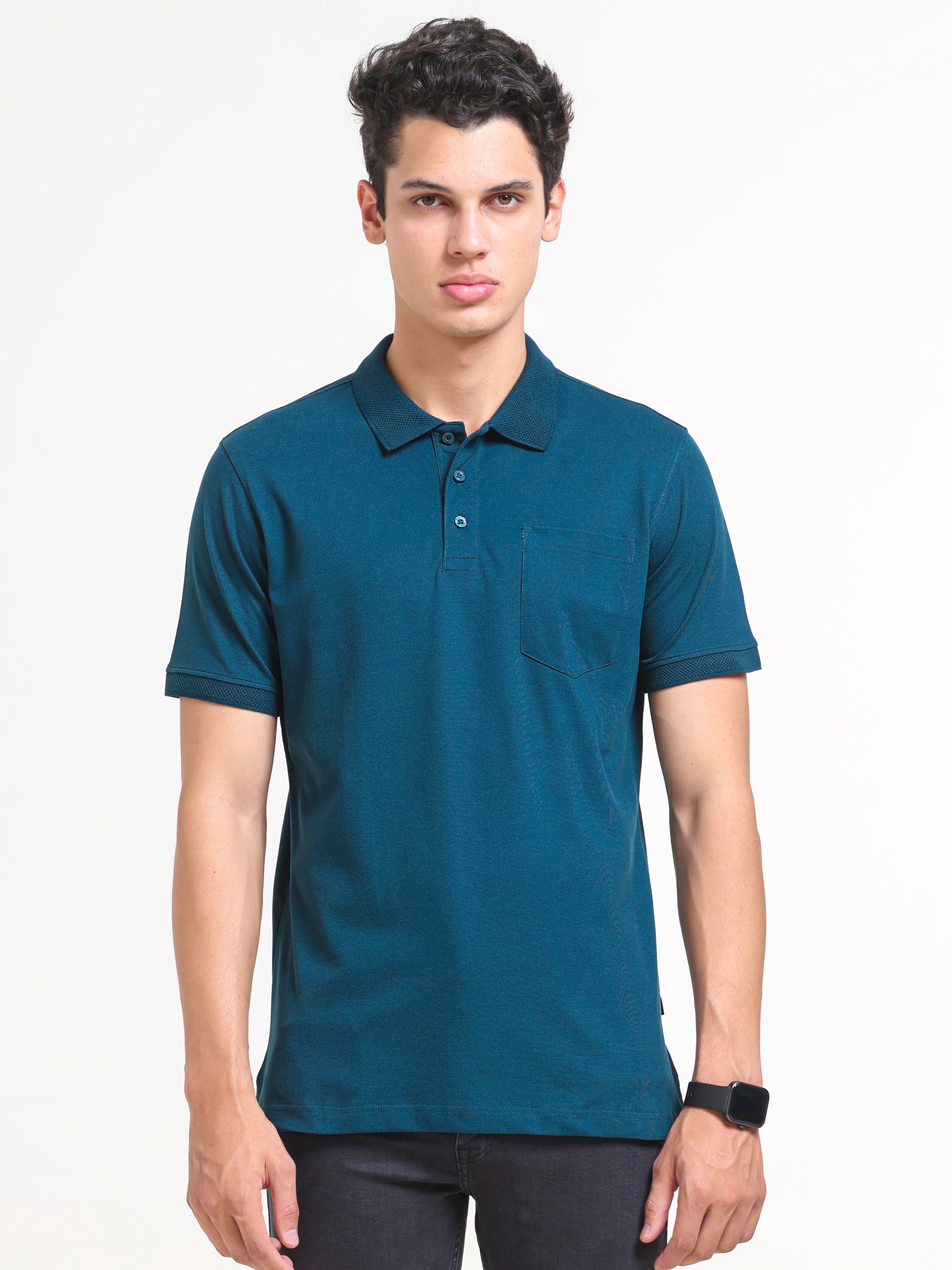 Solid Polo with Pocket