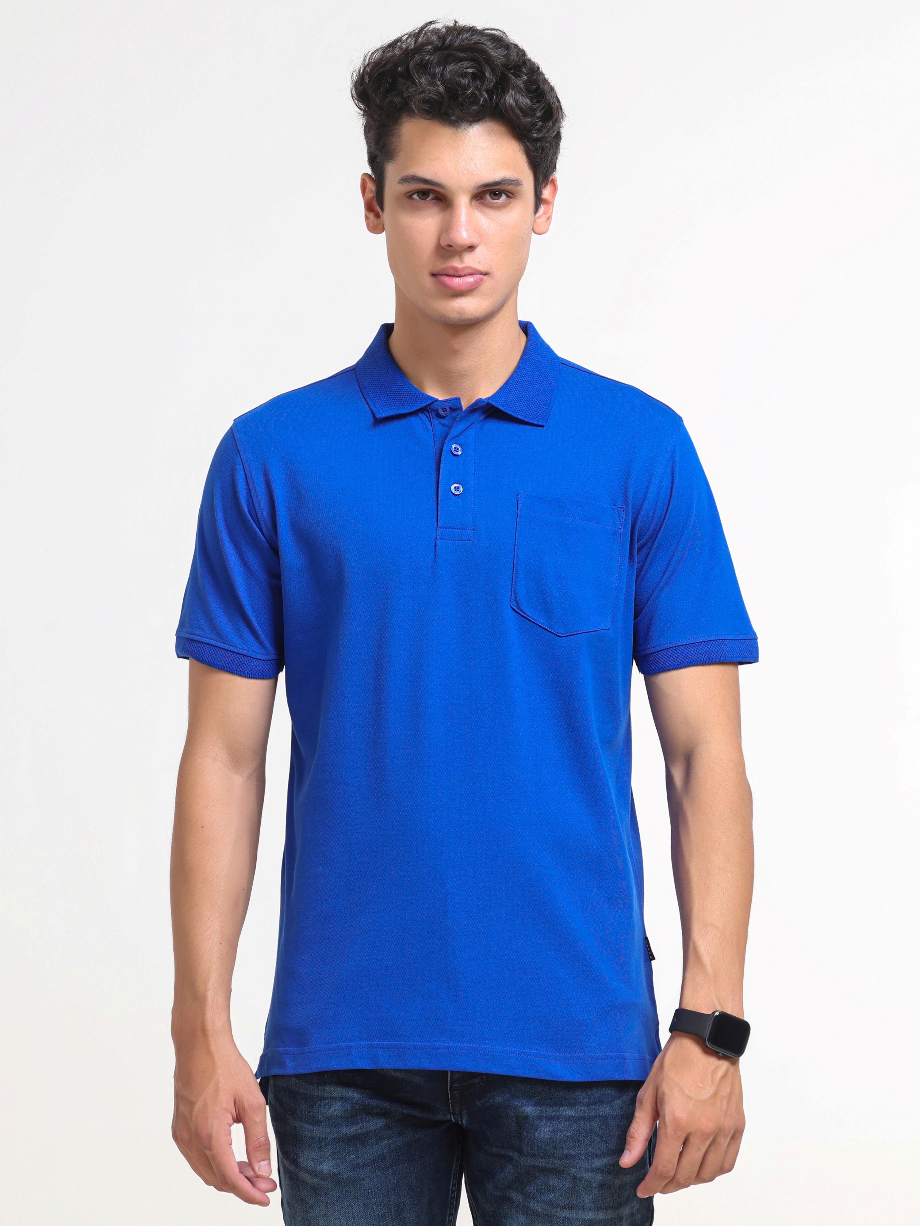 Solid Polo with Pocket