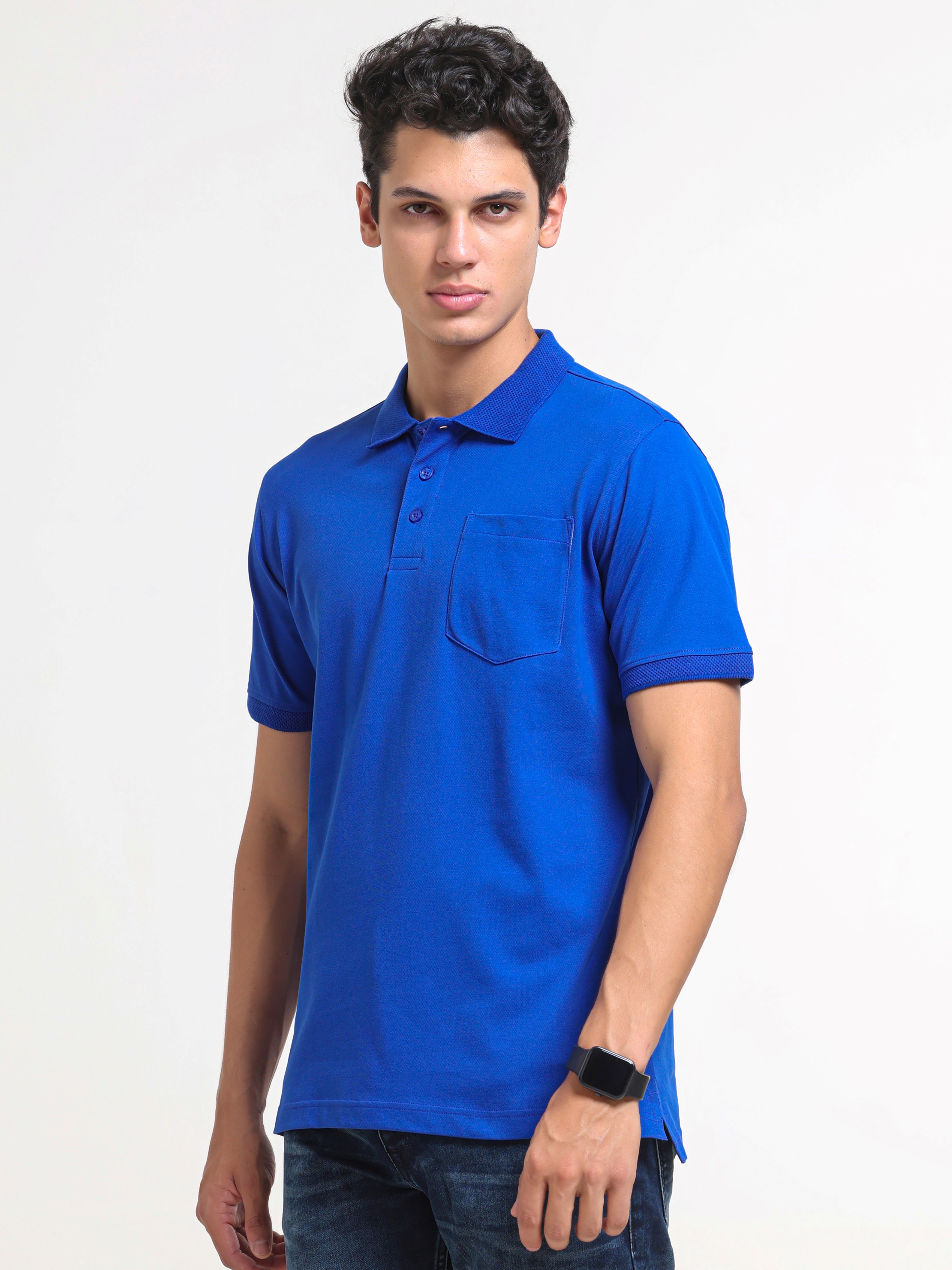 Solid Polo with Pocket