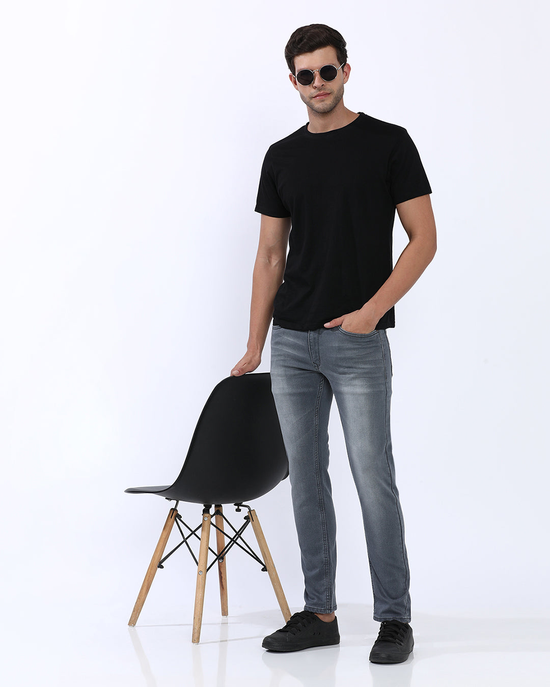 Mid Grey Wash Slim Fit Jeans